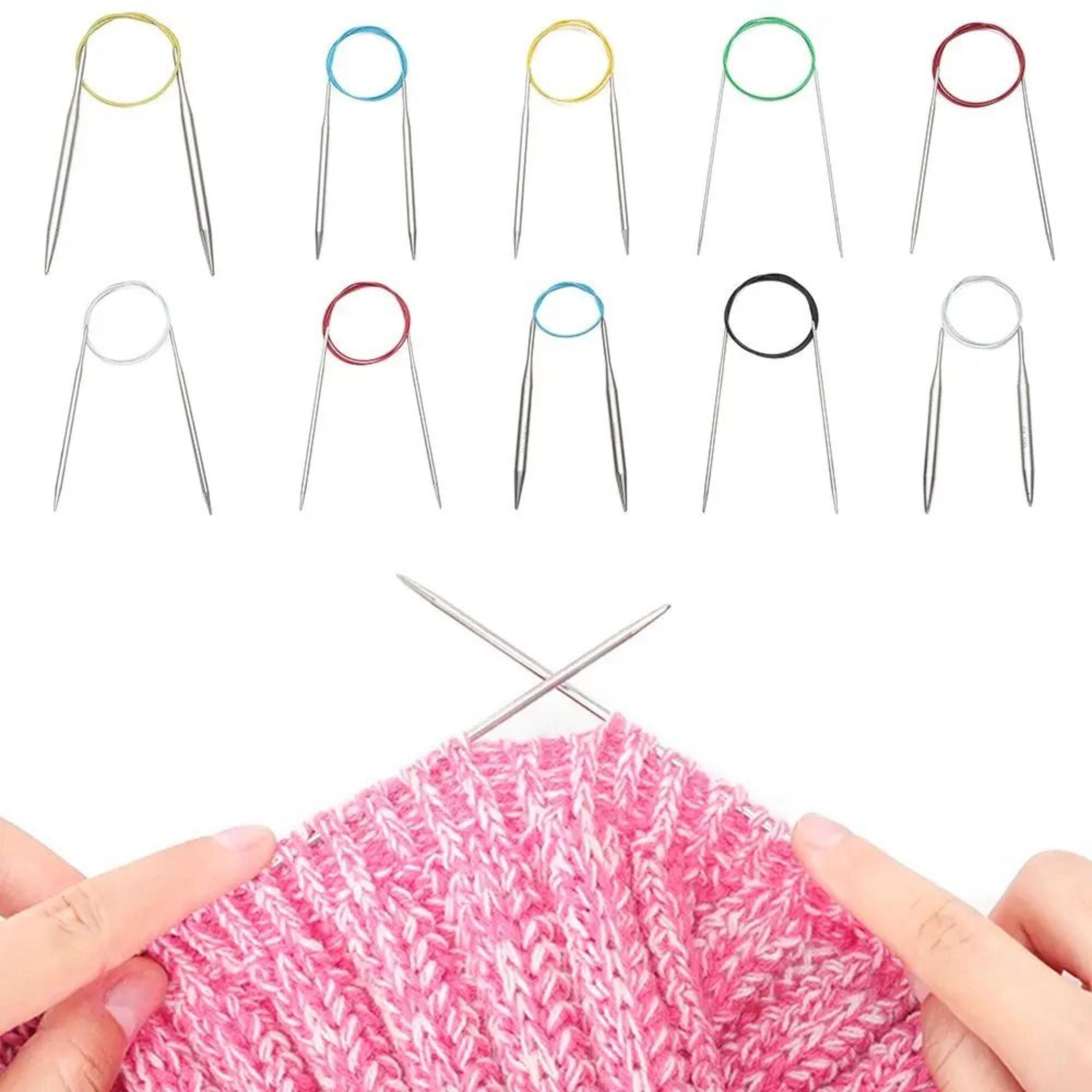 stainless steel circular knitting needles for smooth easy stitching