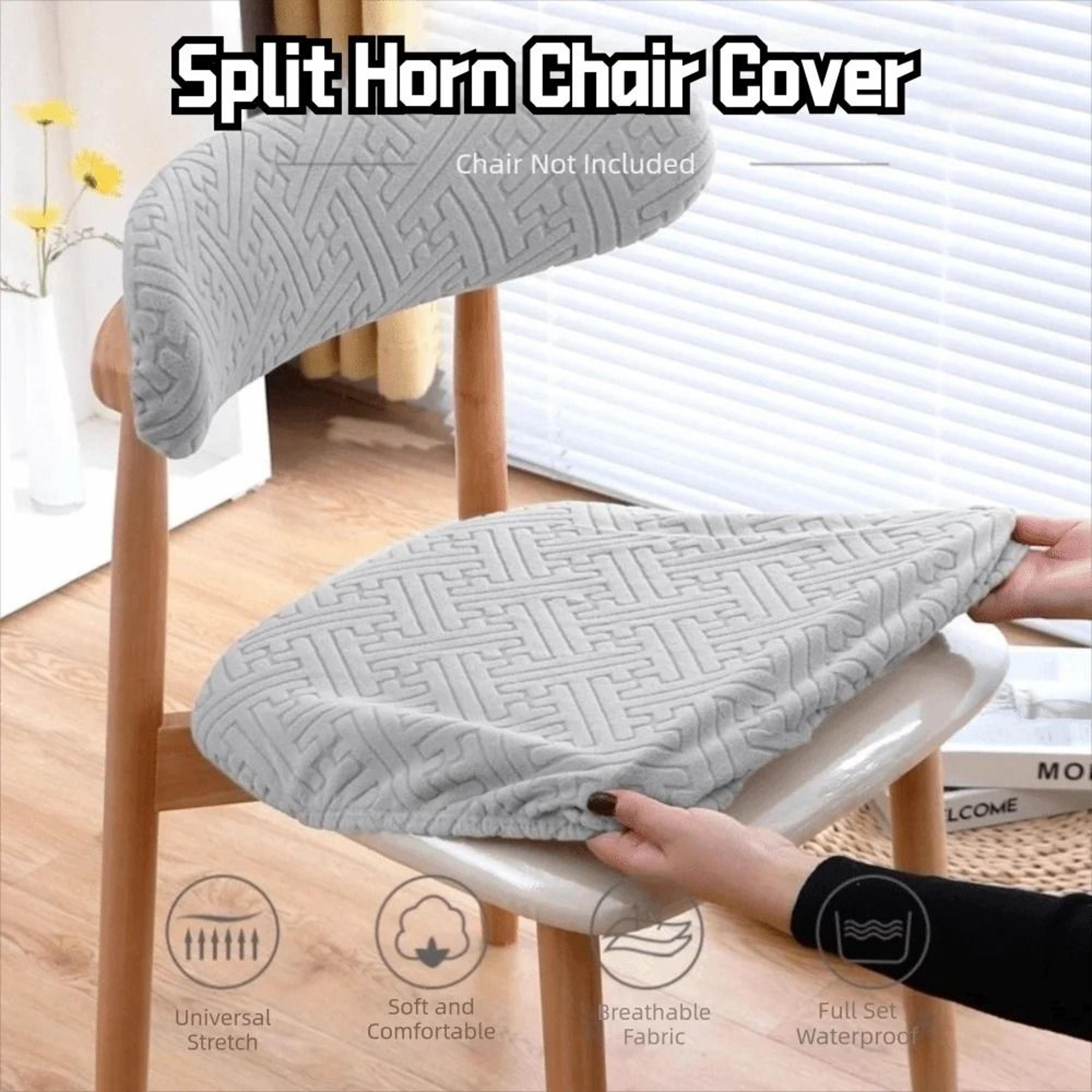 printed elastic curved back dining chair cover set