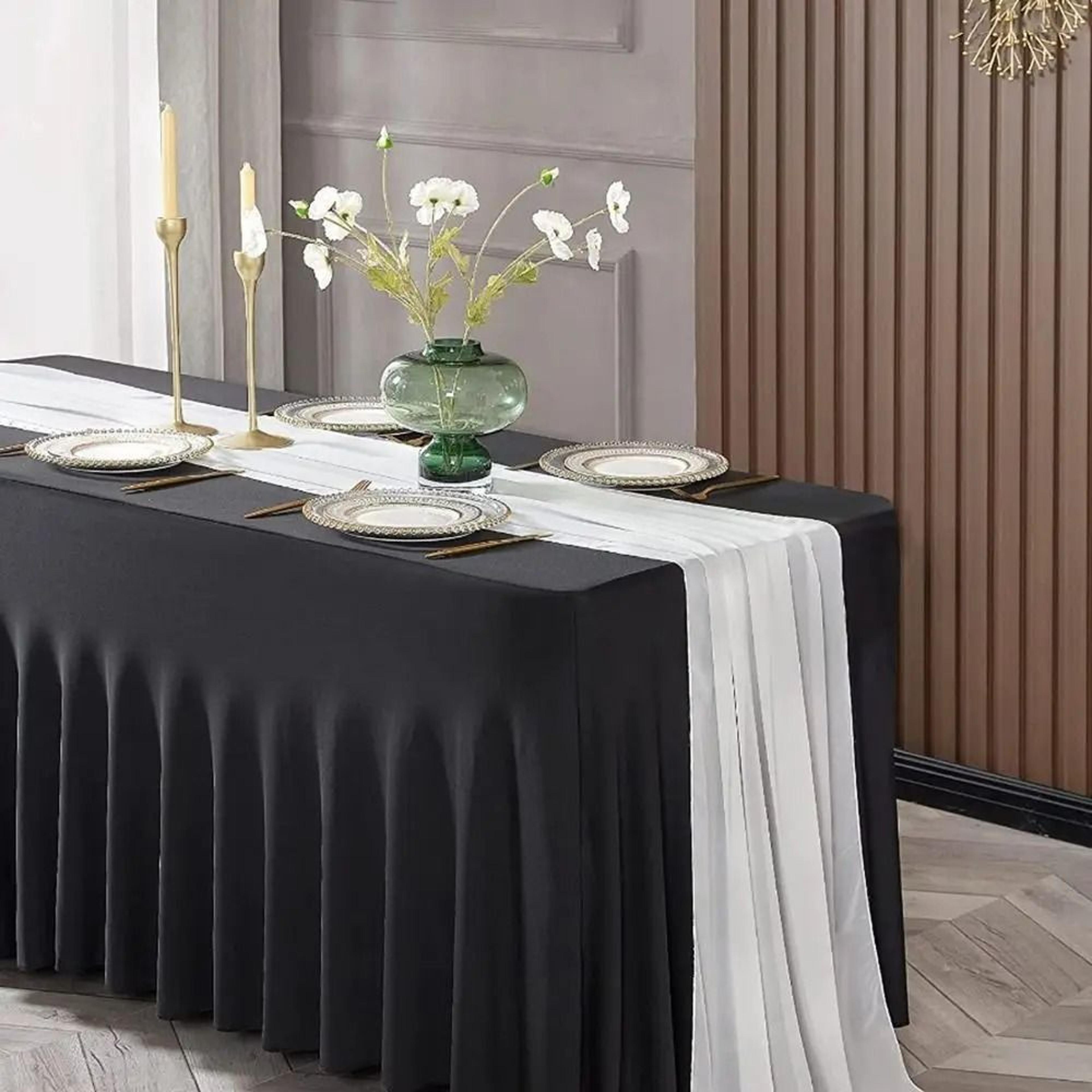 elastic spandex table skirt cover for 4ft and 6ft tables