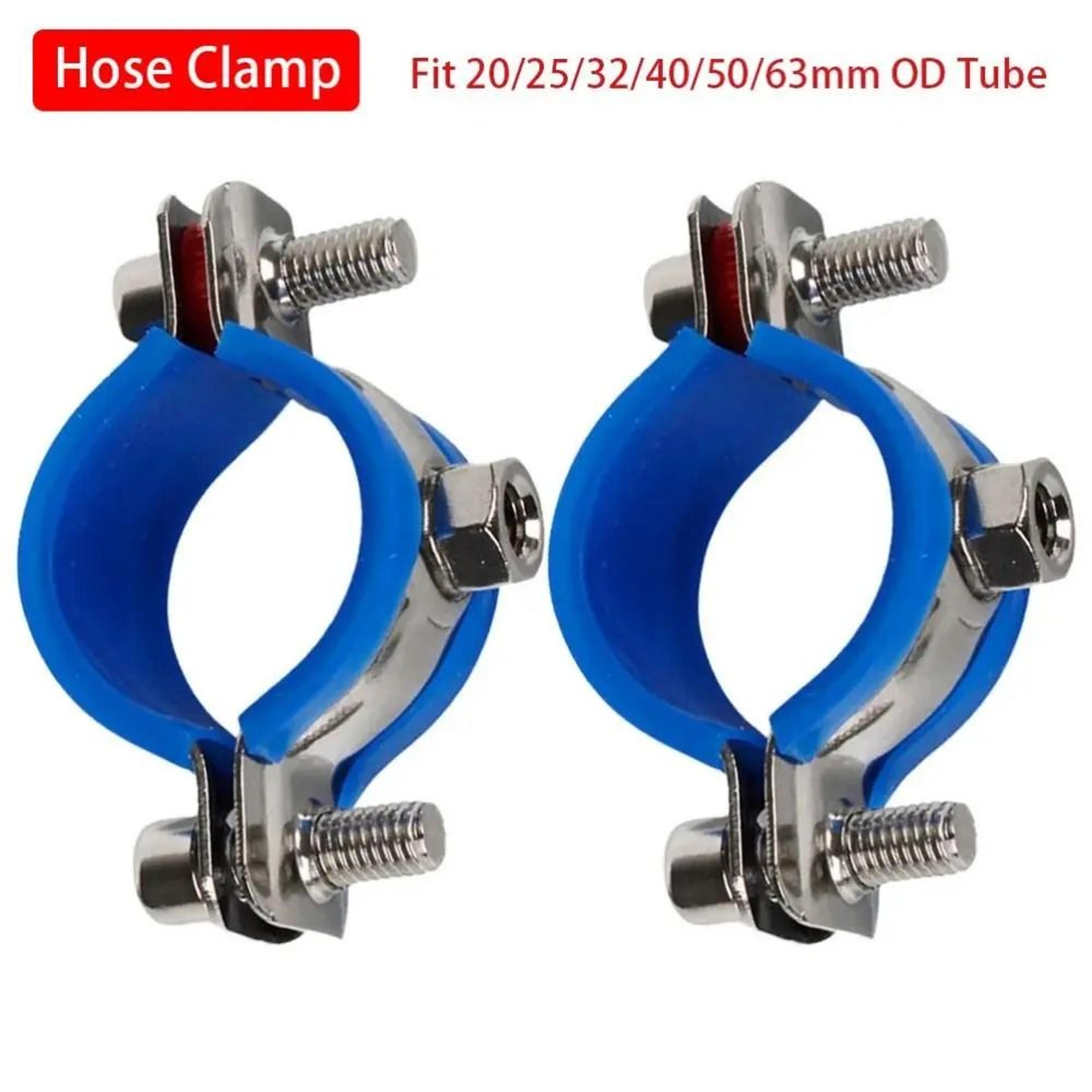 rubber lined round pipe support clamp with screw