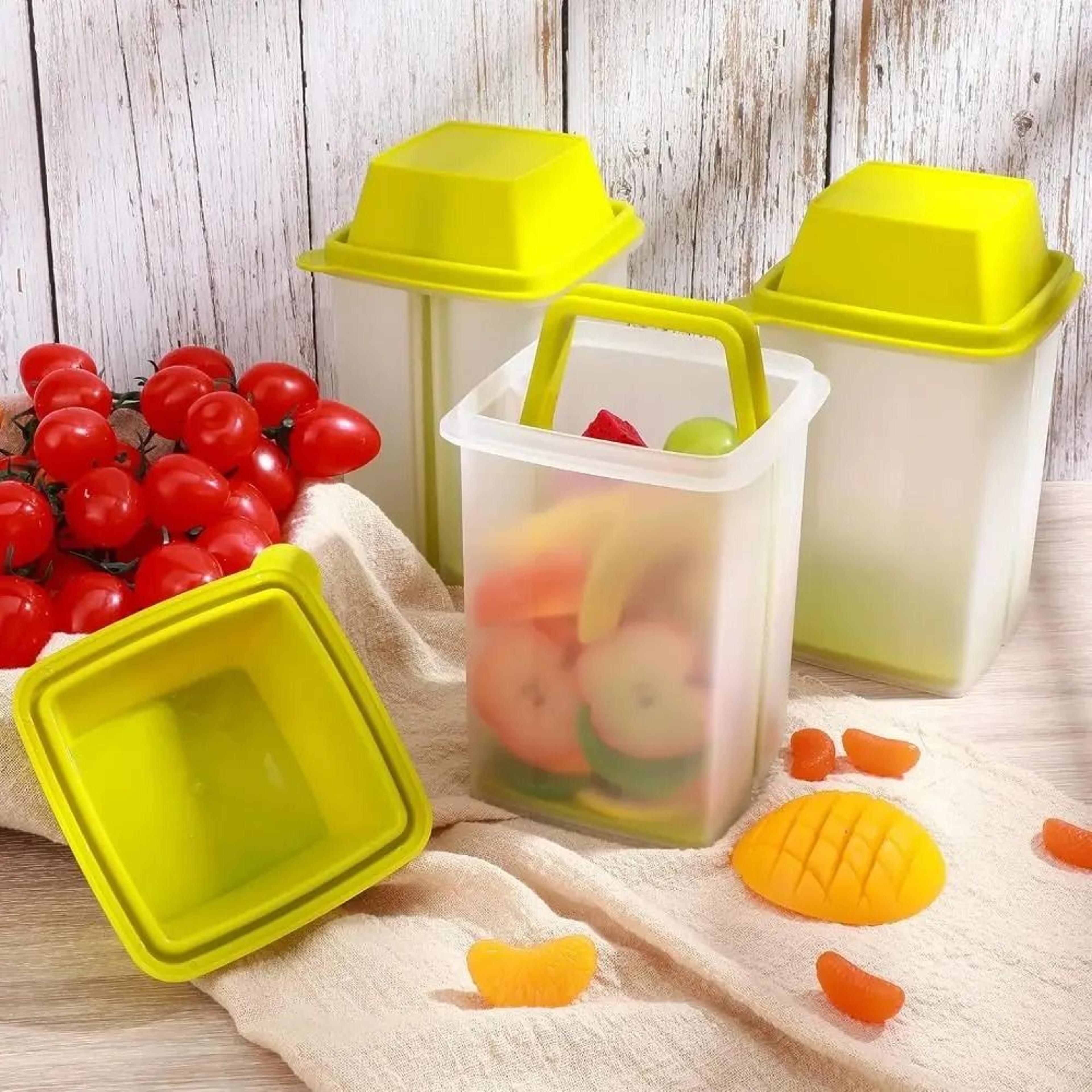 reusable pickle container with lift out strainer