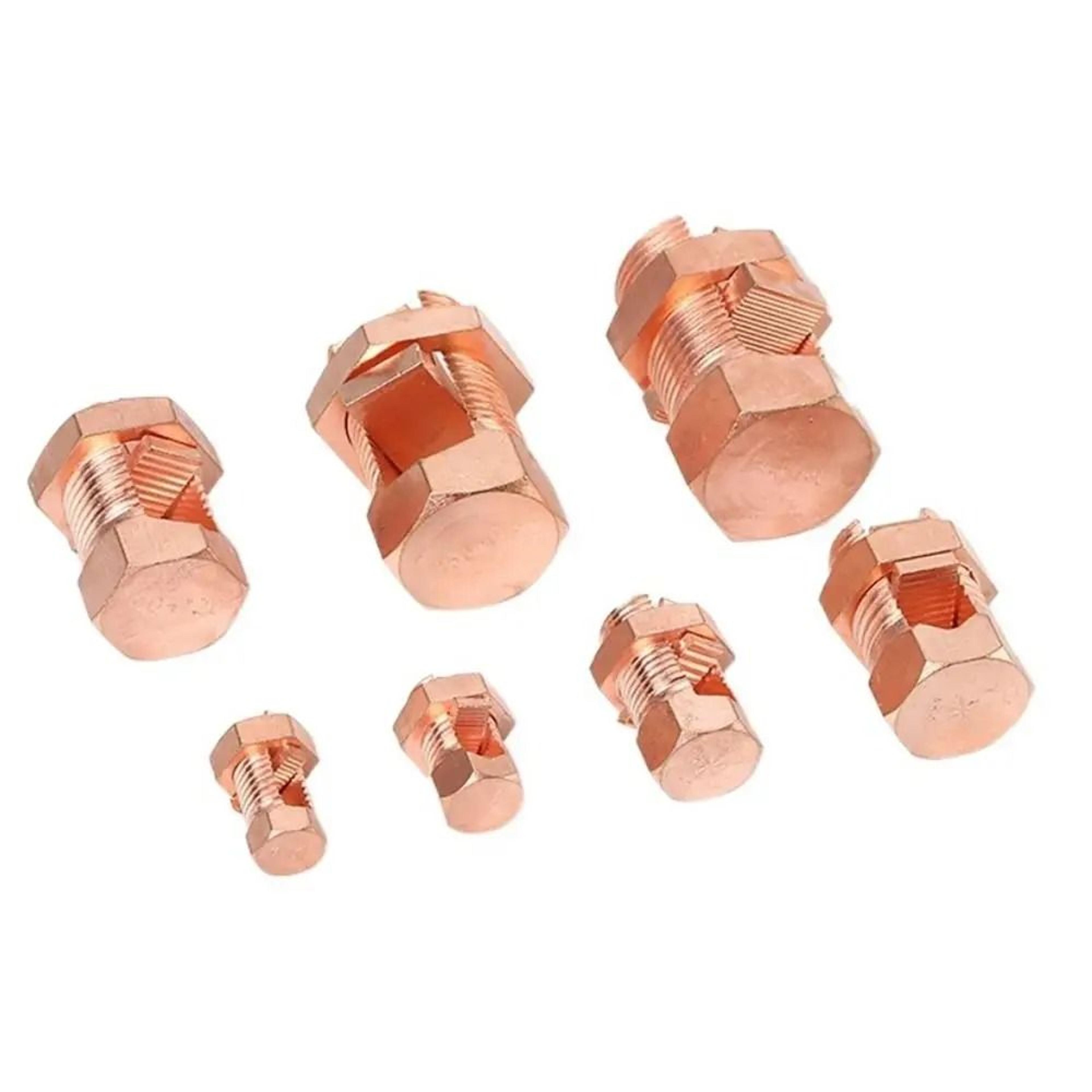 copper split bolt connector for secure electrical wire cable connections