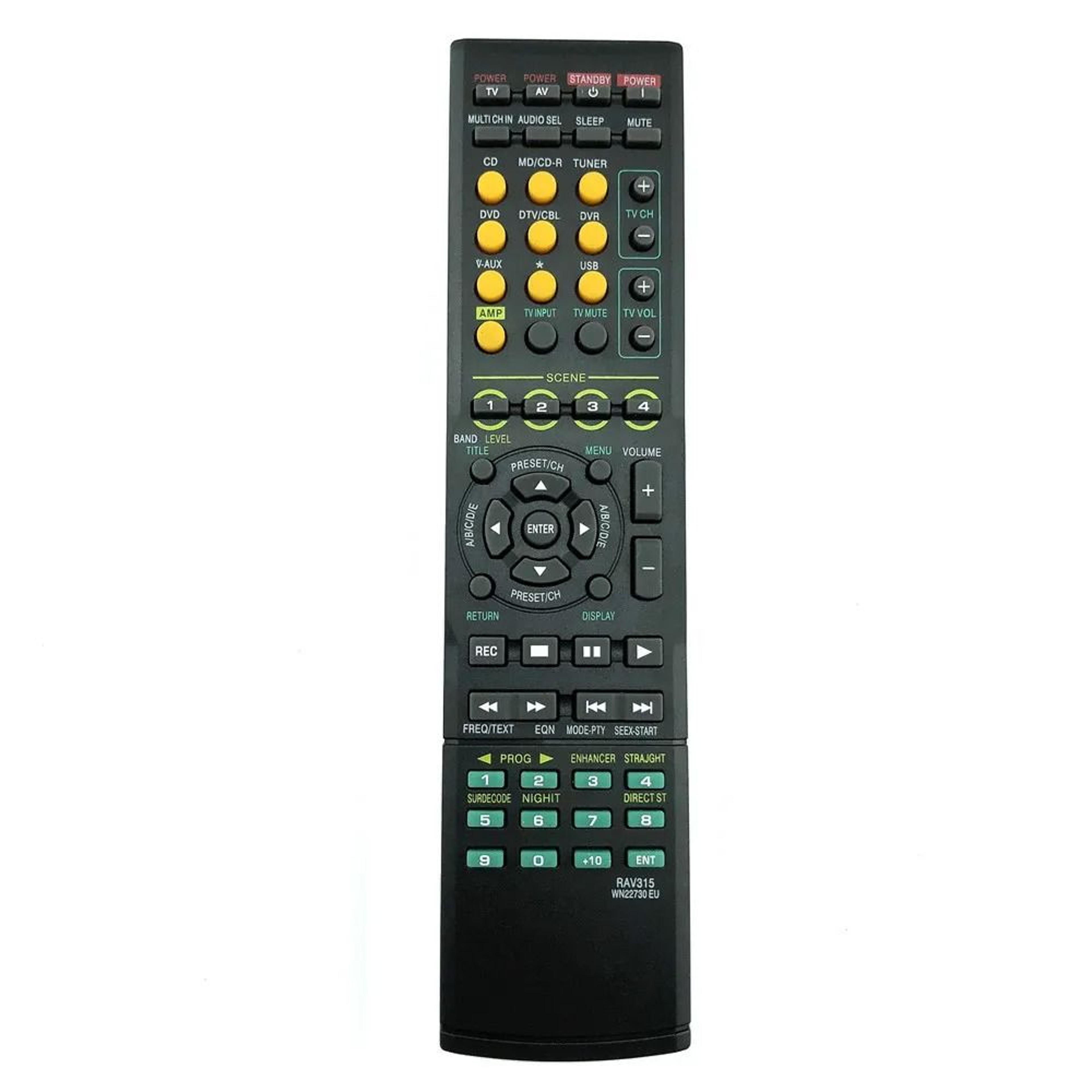 universal replacement remote control for compatible yamaha av receiver models