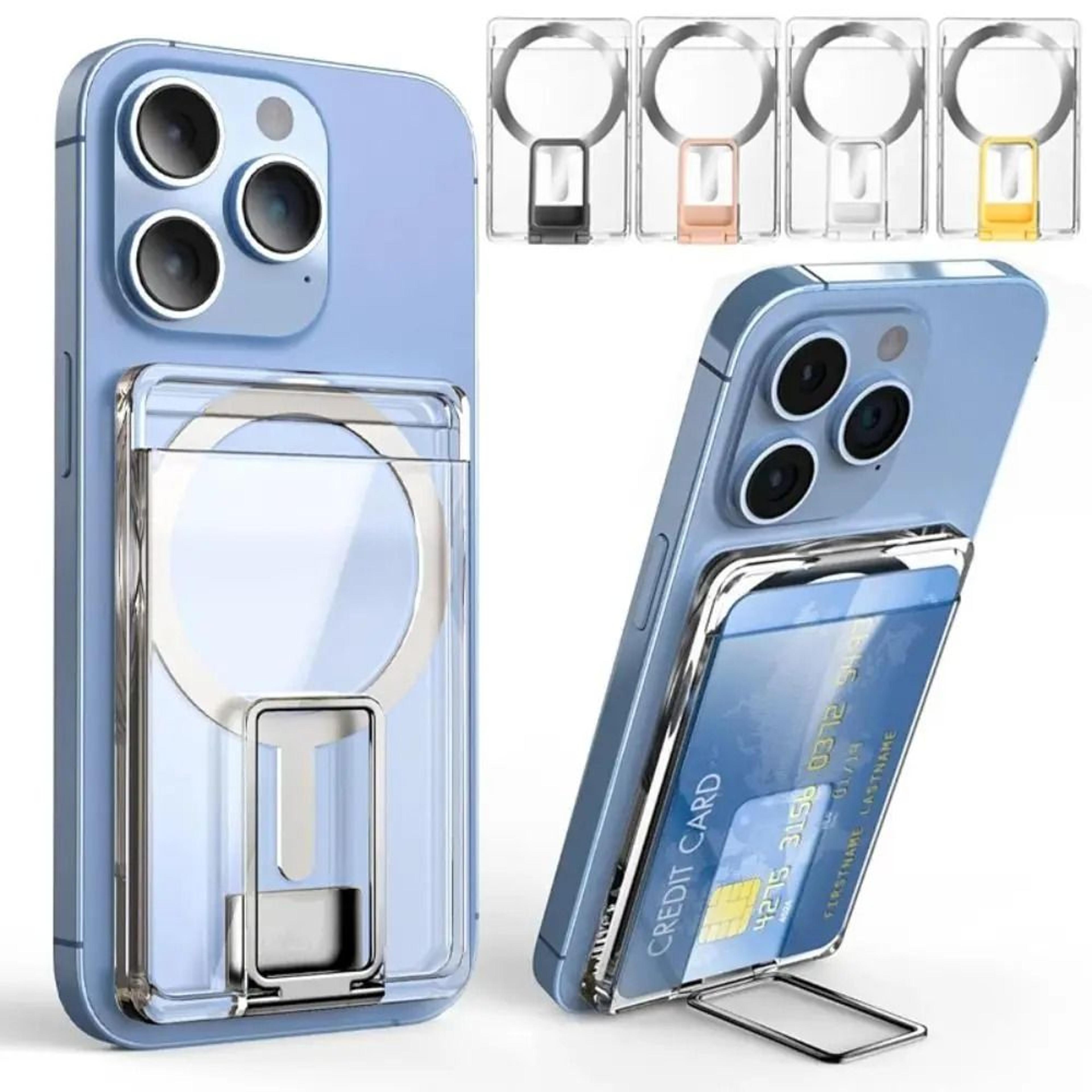 magnetic magsafe phone wallet and kickstand for compatible iphone models