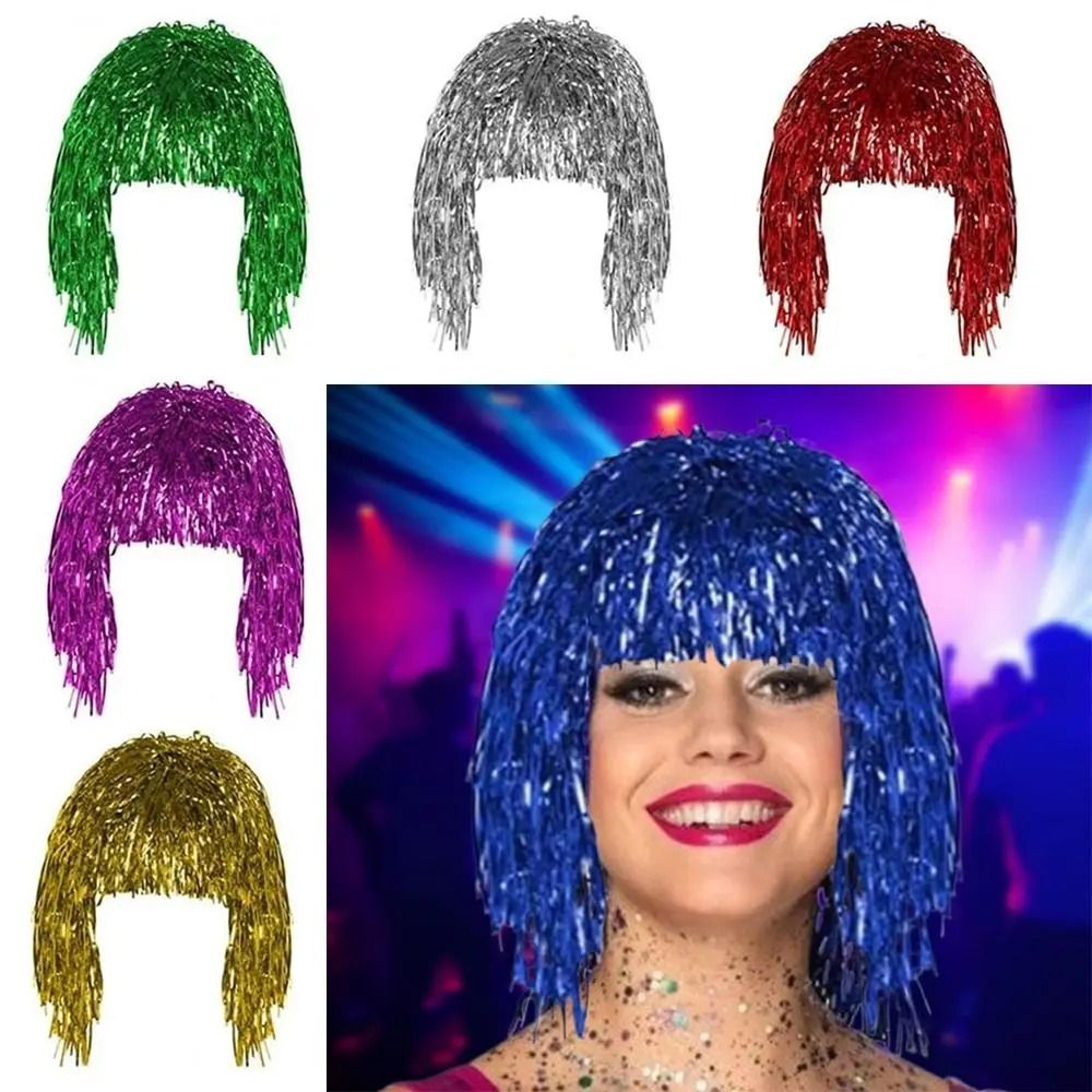 shiny metallic foil party wig for costumes cosplay and masquerades