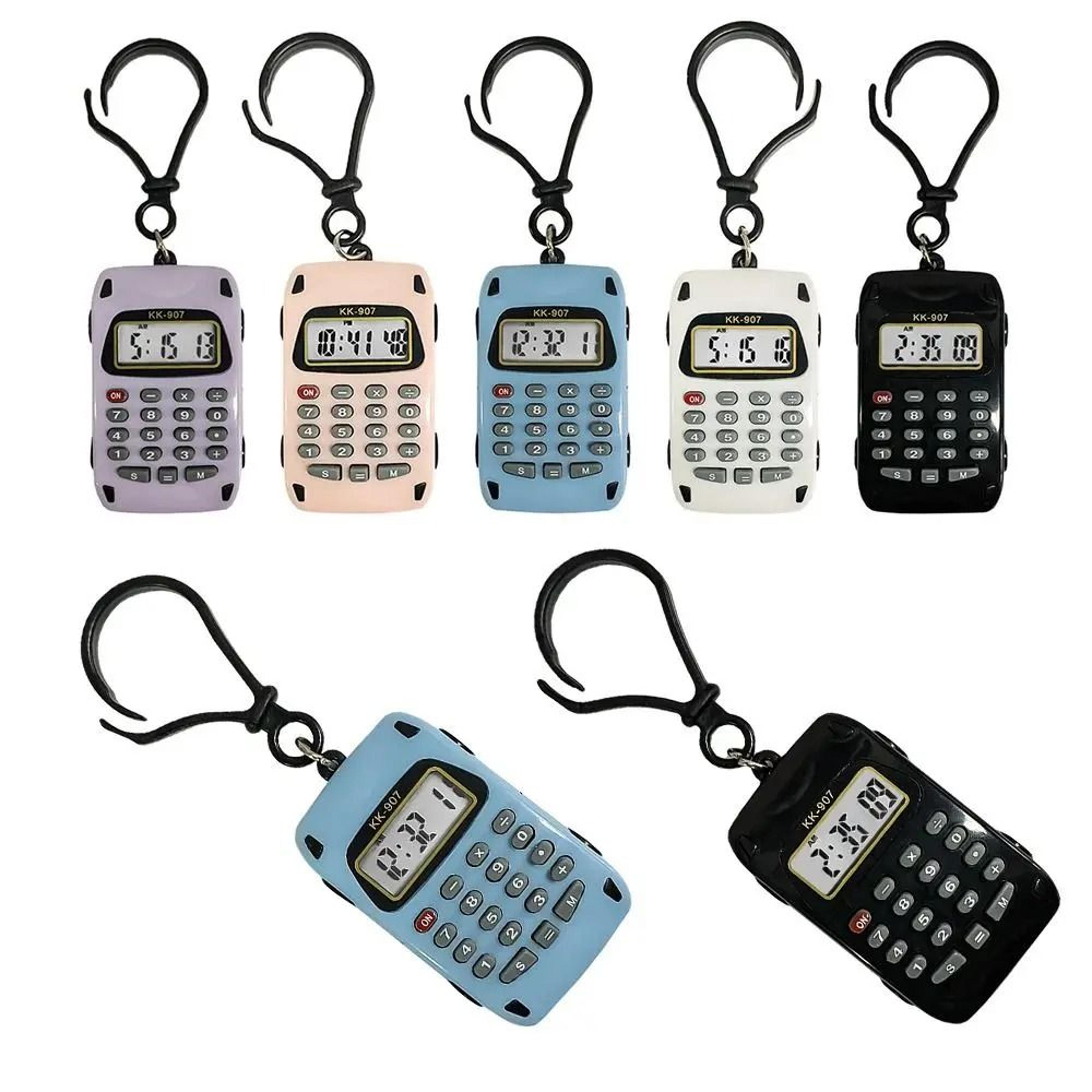 mini eight digit calculator keychain for school travel and shopping