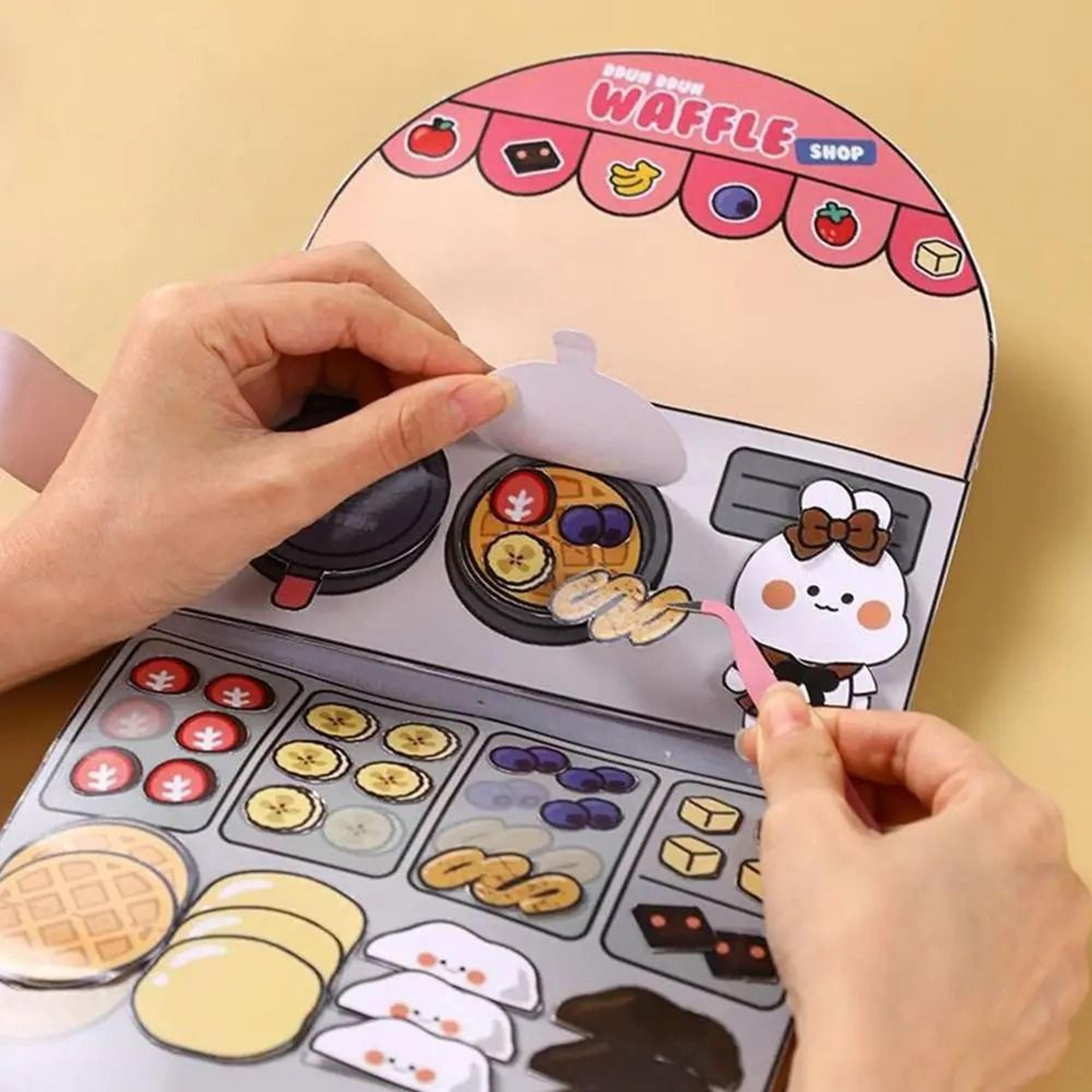 colorful food sticker quiet book for creative pretend play activities