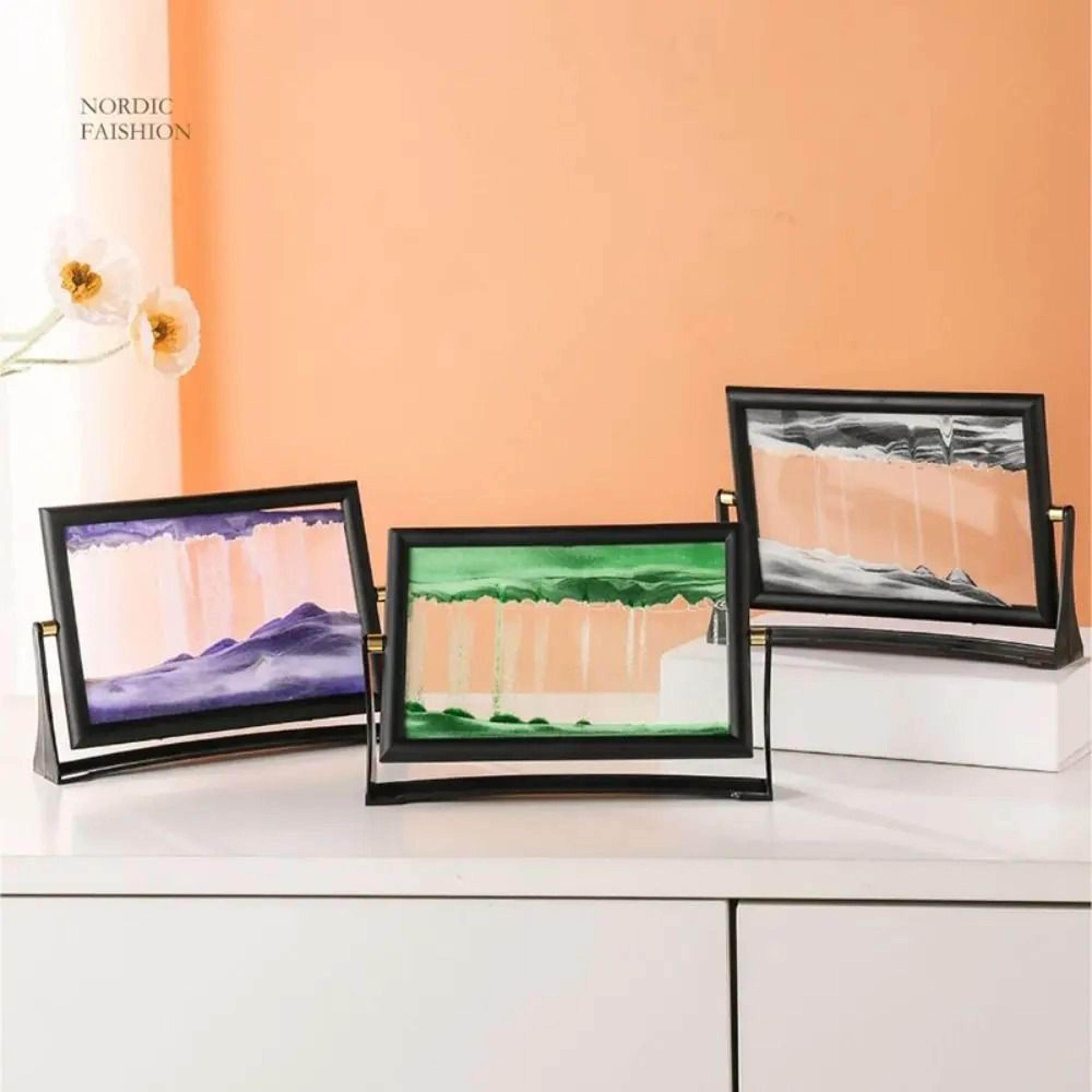 rotating moving sand art picture for relaxing desk home decor