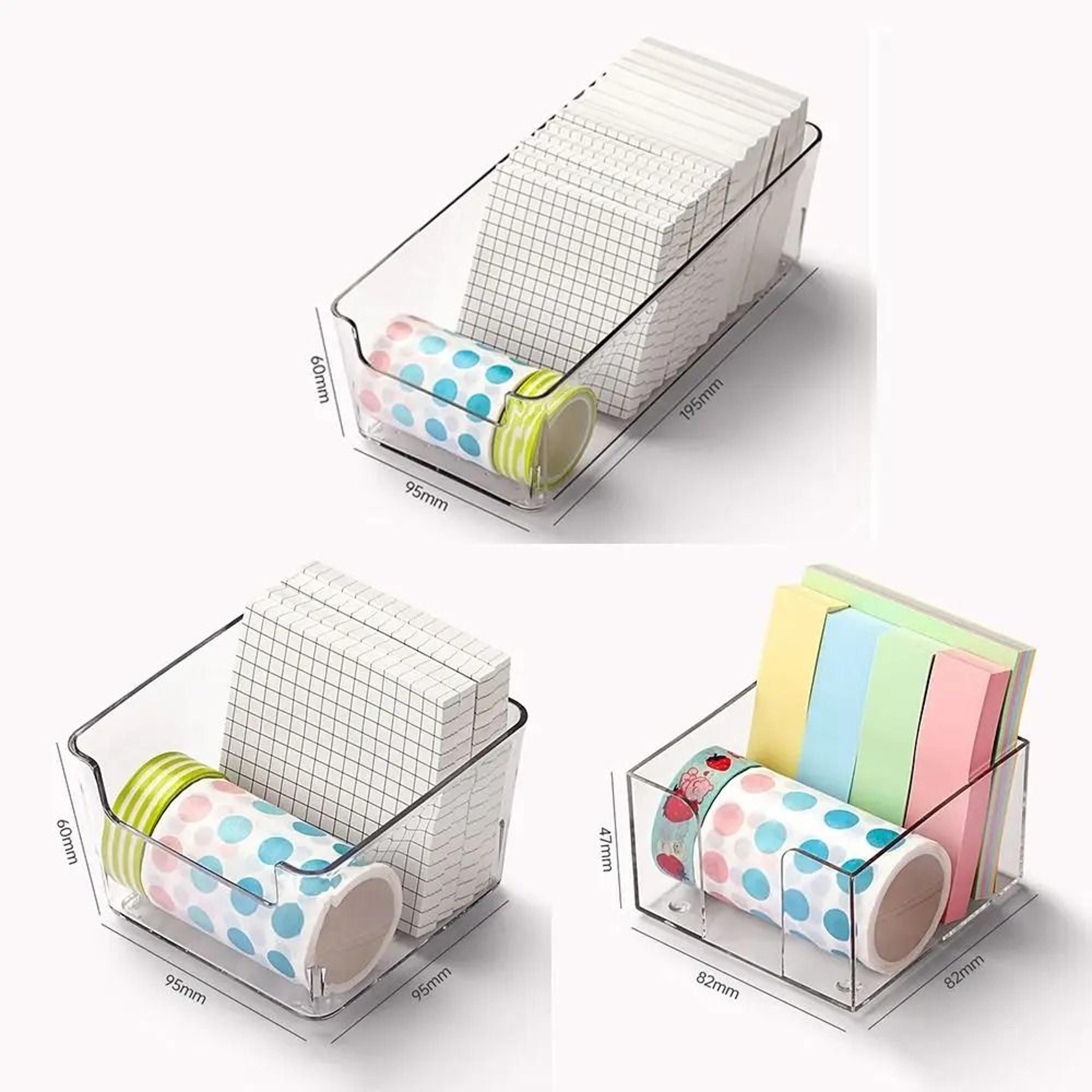 clear acrylic note storage box with drawer desktop stationery organizer