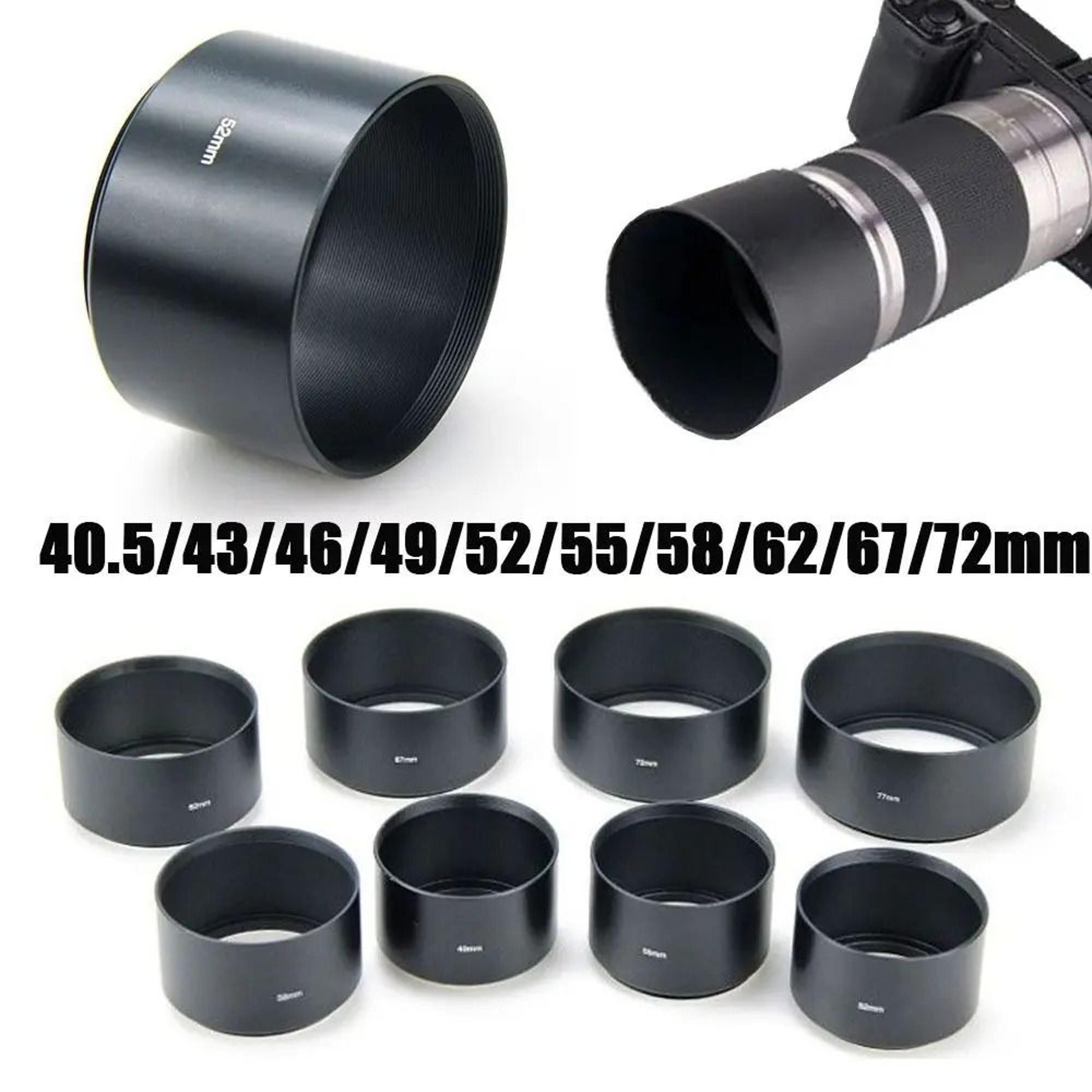 universal metal screw in camera lens hood in multiple sizes