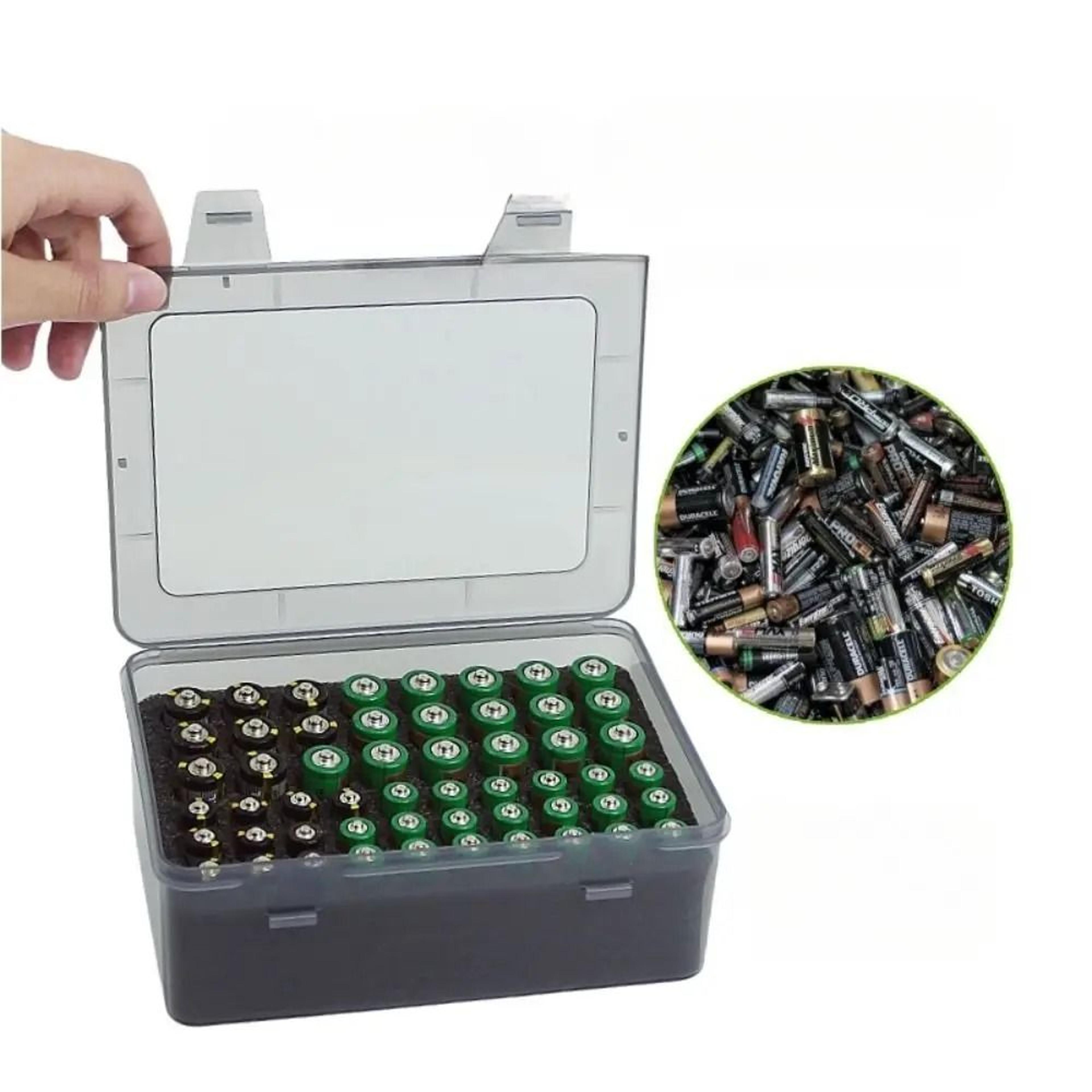 54 slot aa and aaa battery storage organizer case