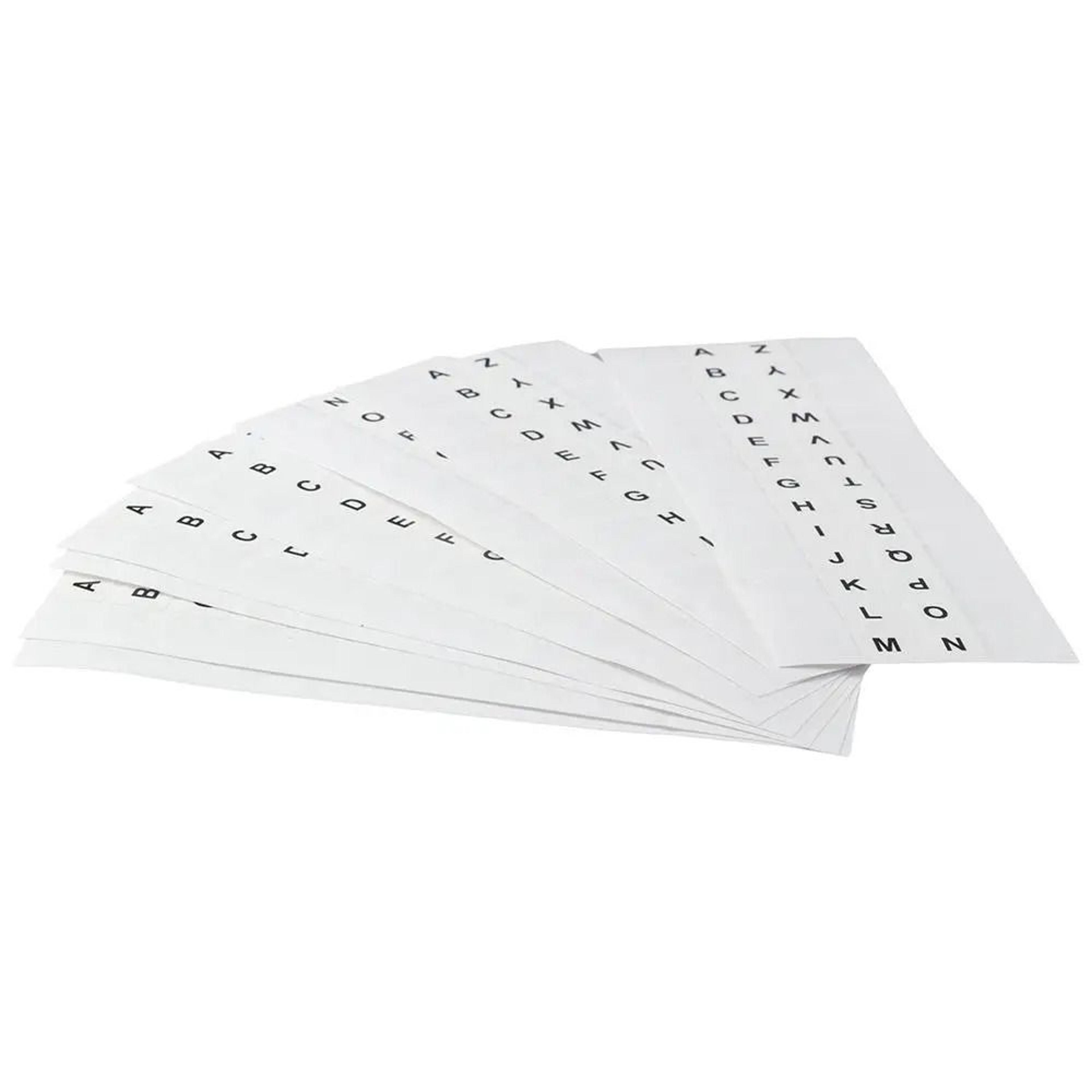 208 piece white alphabet sticky index tabs for books and files