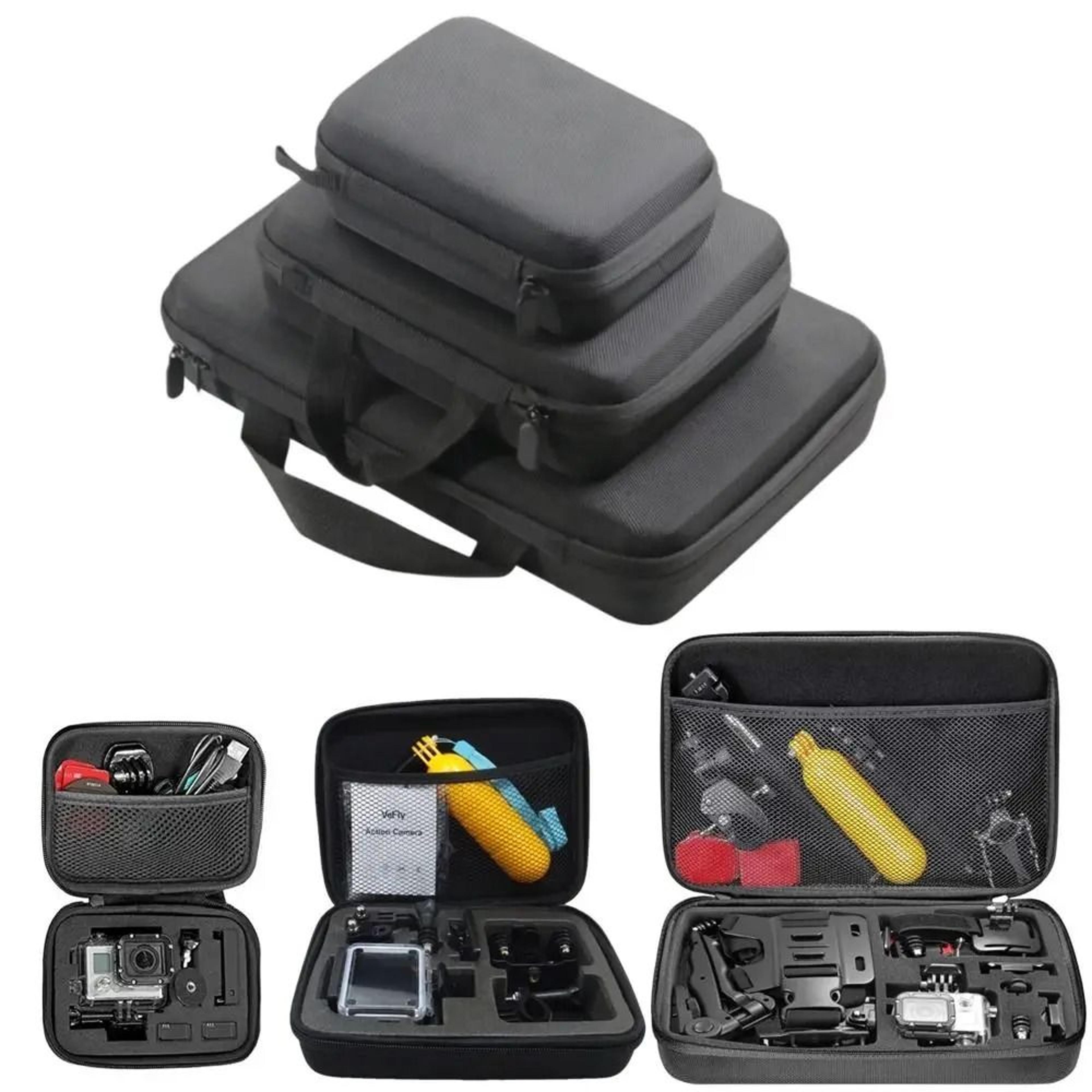 shockproof eva action camera carrying case and accessory organizer