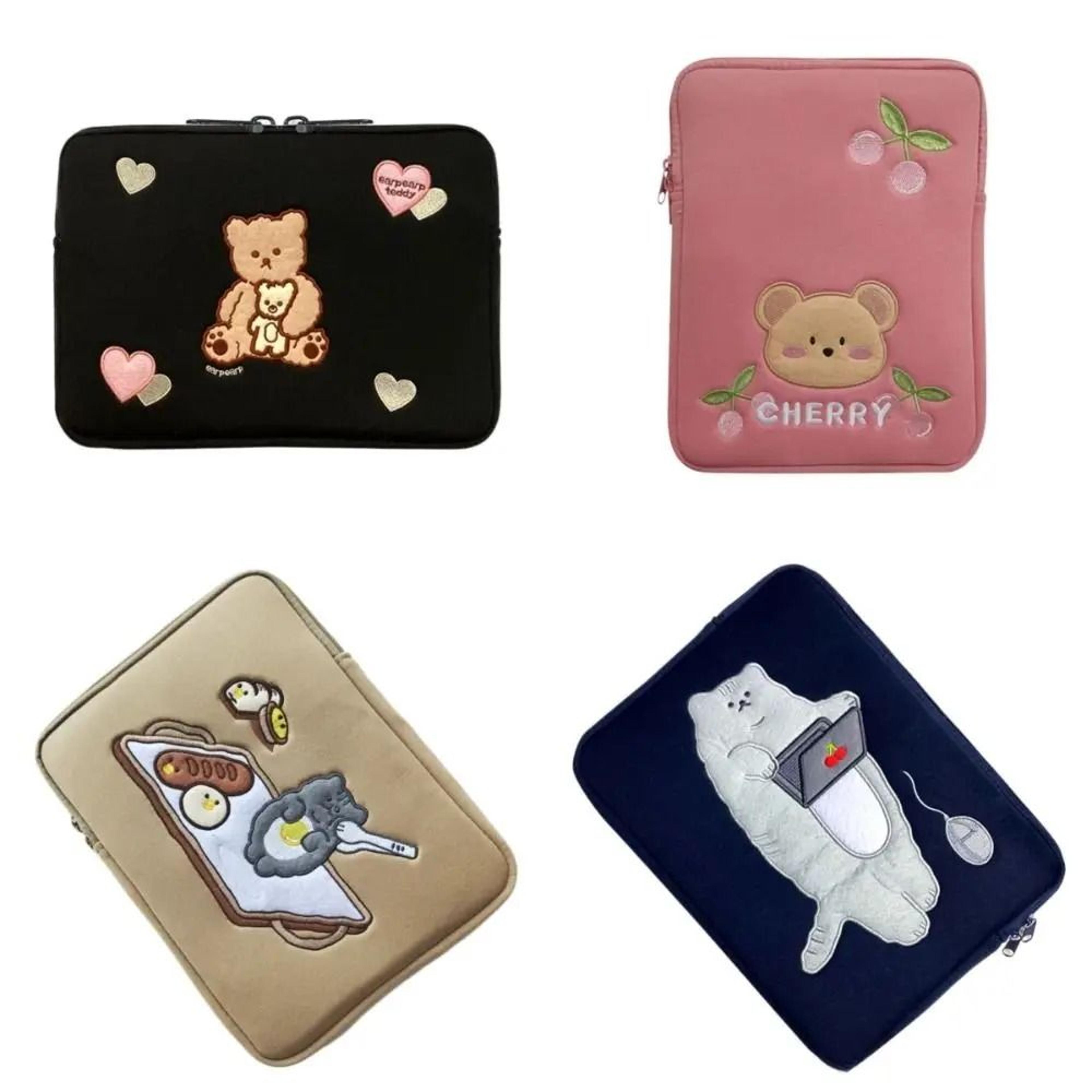 cute plush 11 inch tablet sleeve and protective carrying bag
