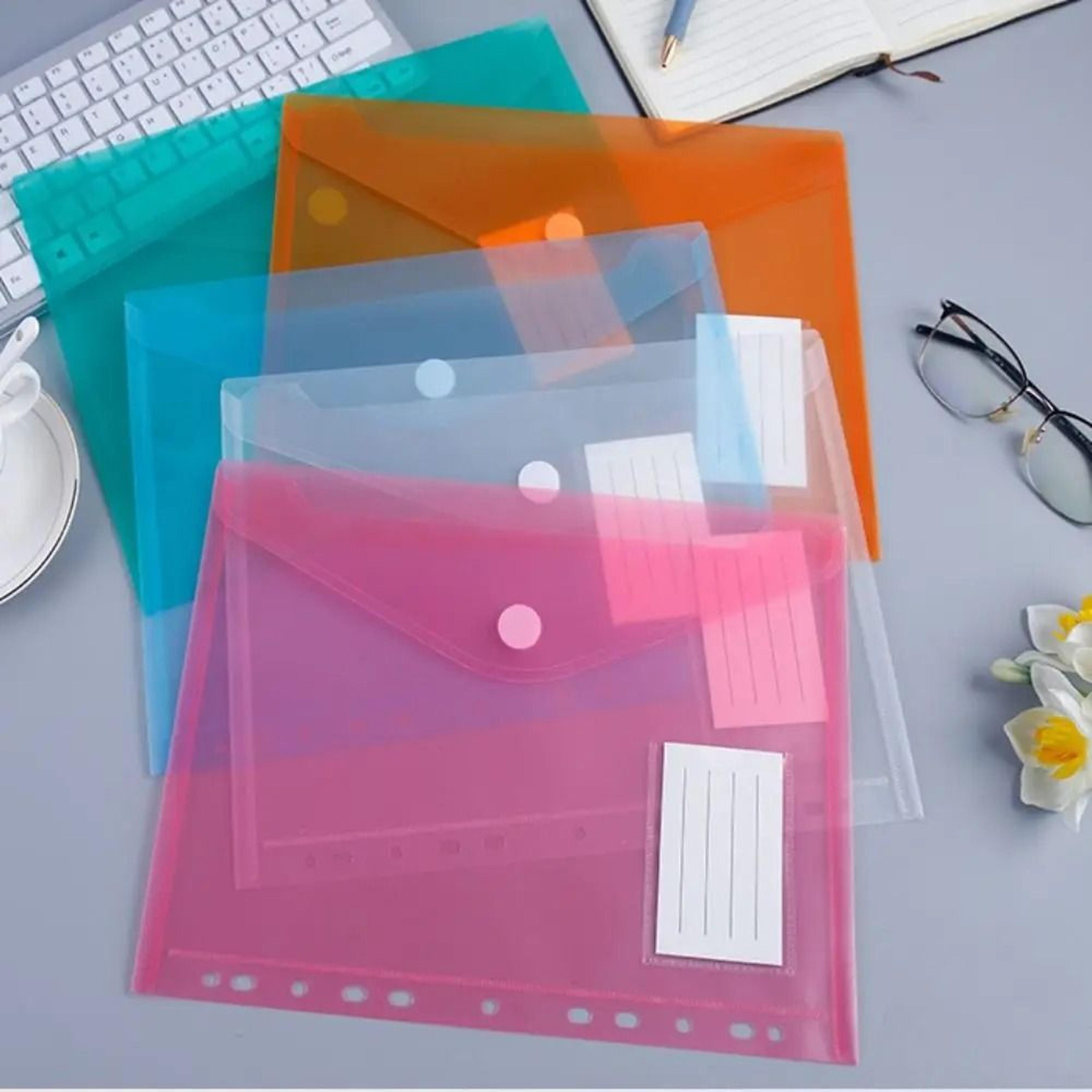 colorful a4 transparent ring binder document wallet