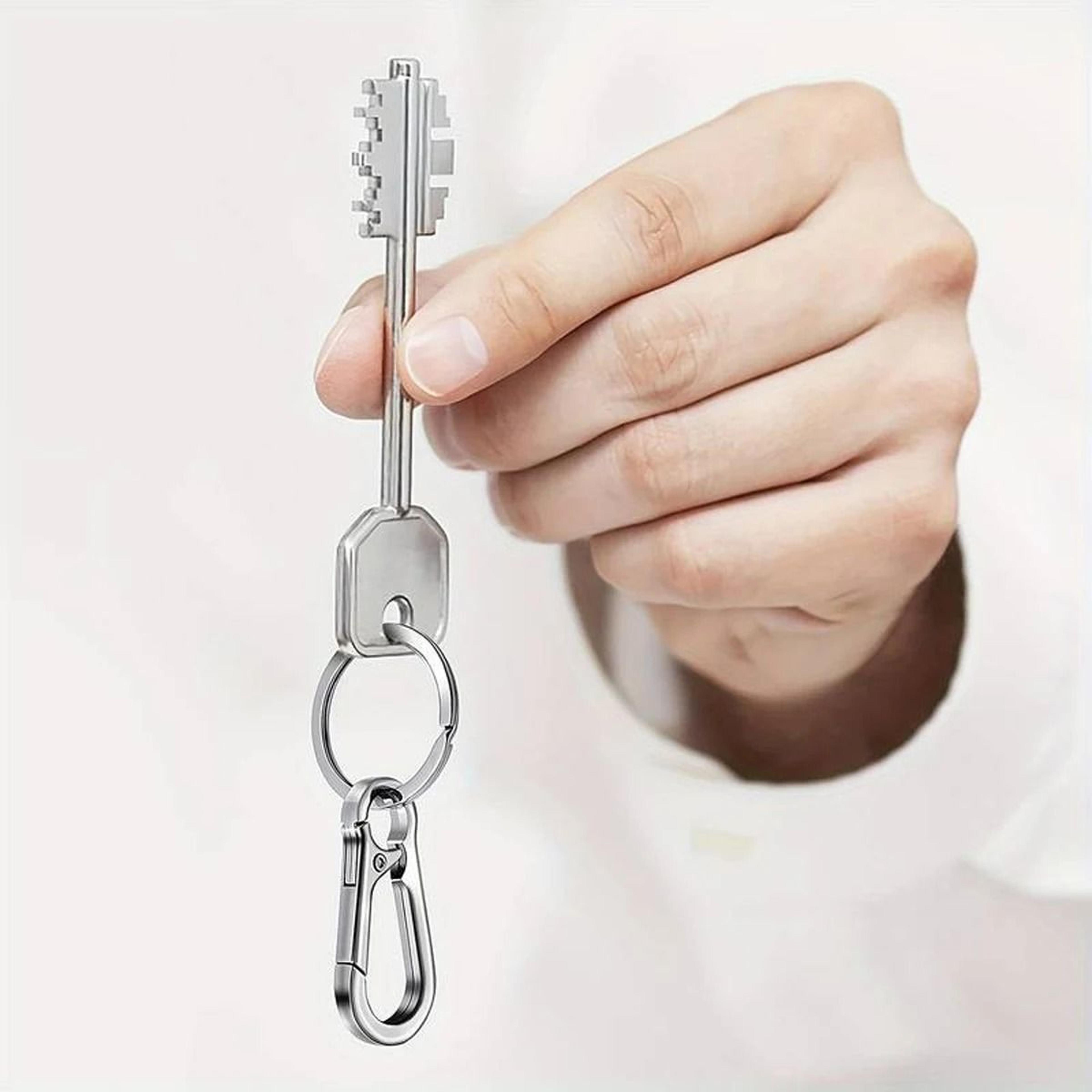 four piece stainless steel carabiner keychain organizer set