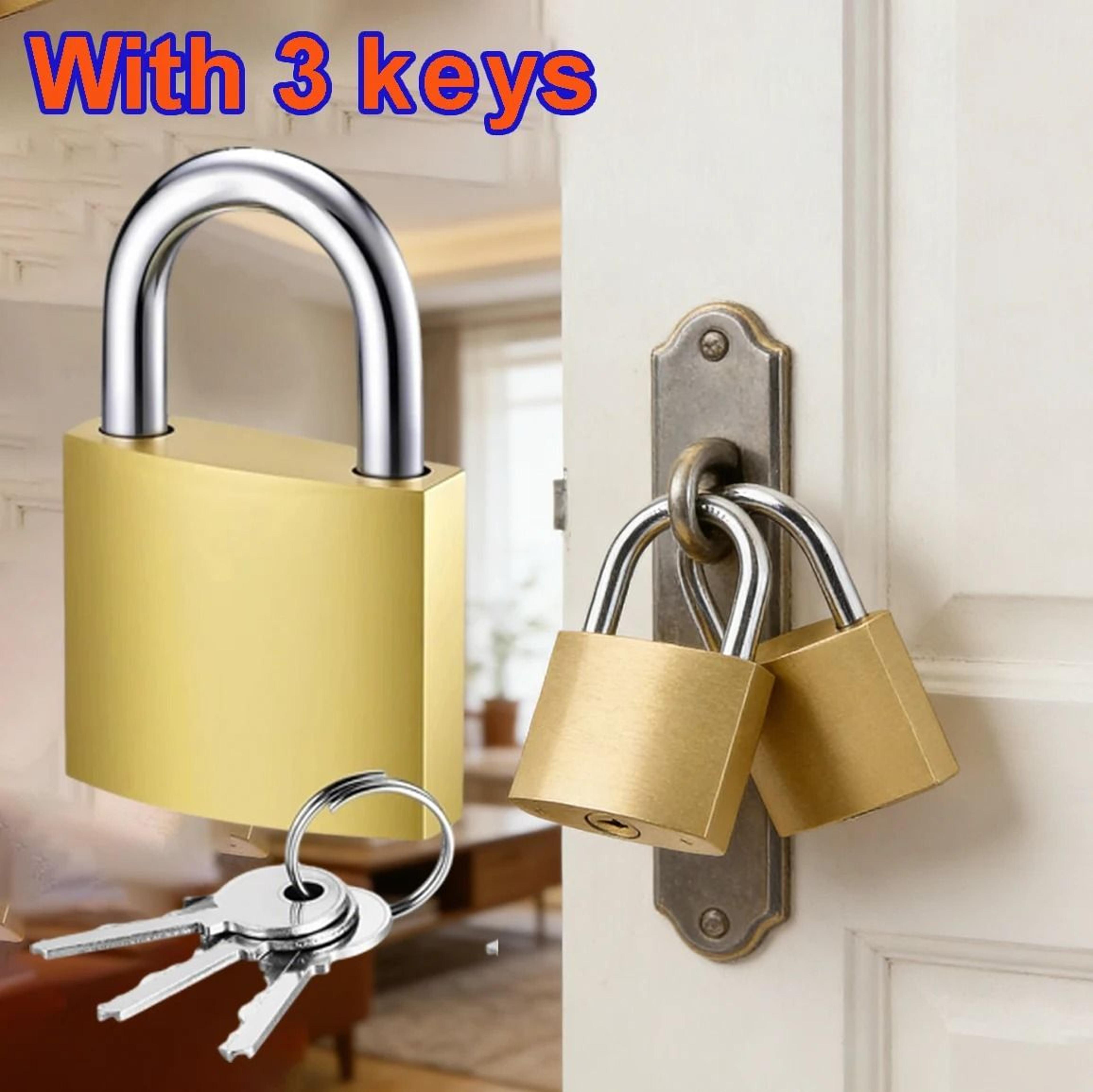 golden 33mm keyed padlock for lockers and luggage