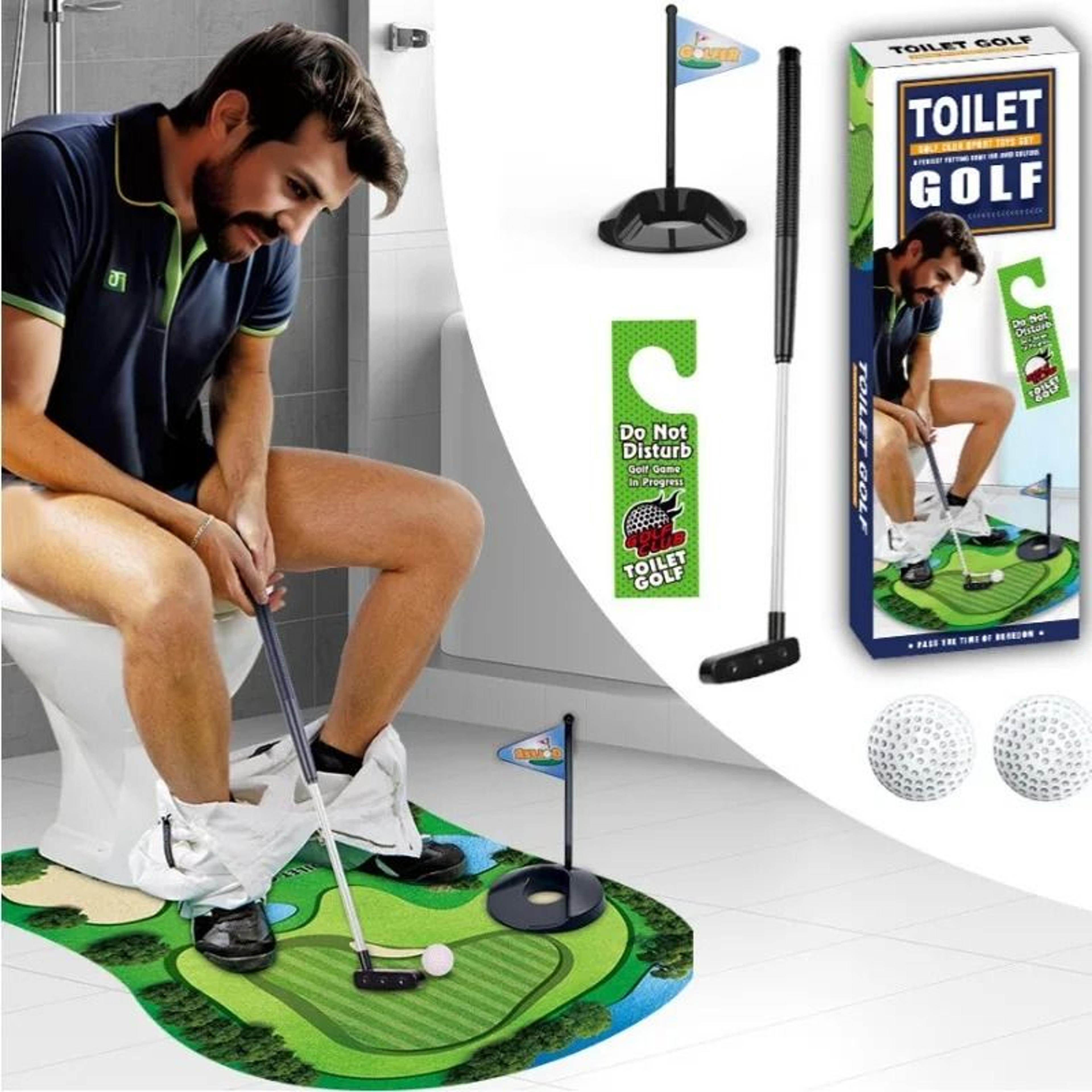 five piece soft toilet golf ball set for indoor putting fun