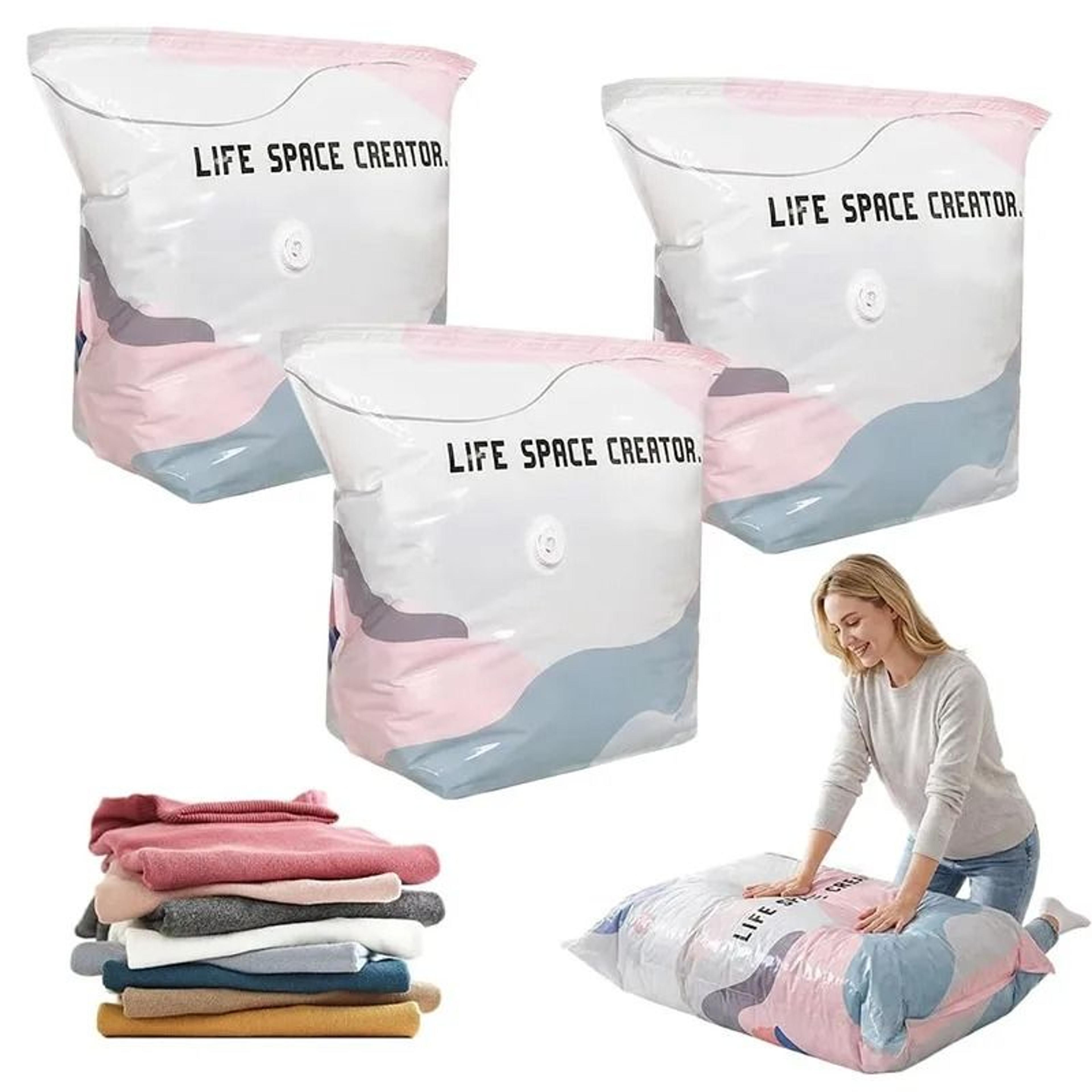 three piece no pump compression storage bag set