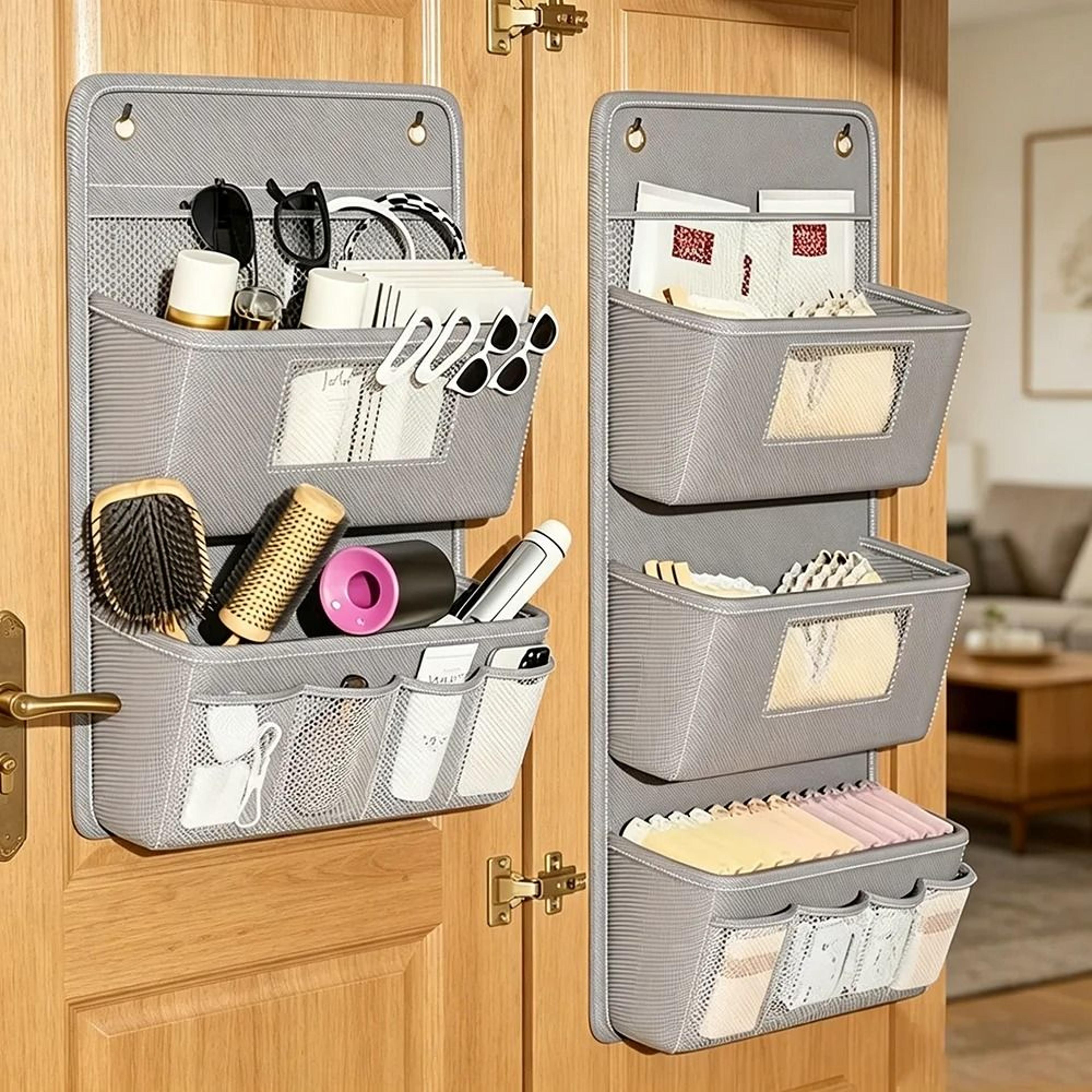 multi compartment fabric wall storage bag