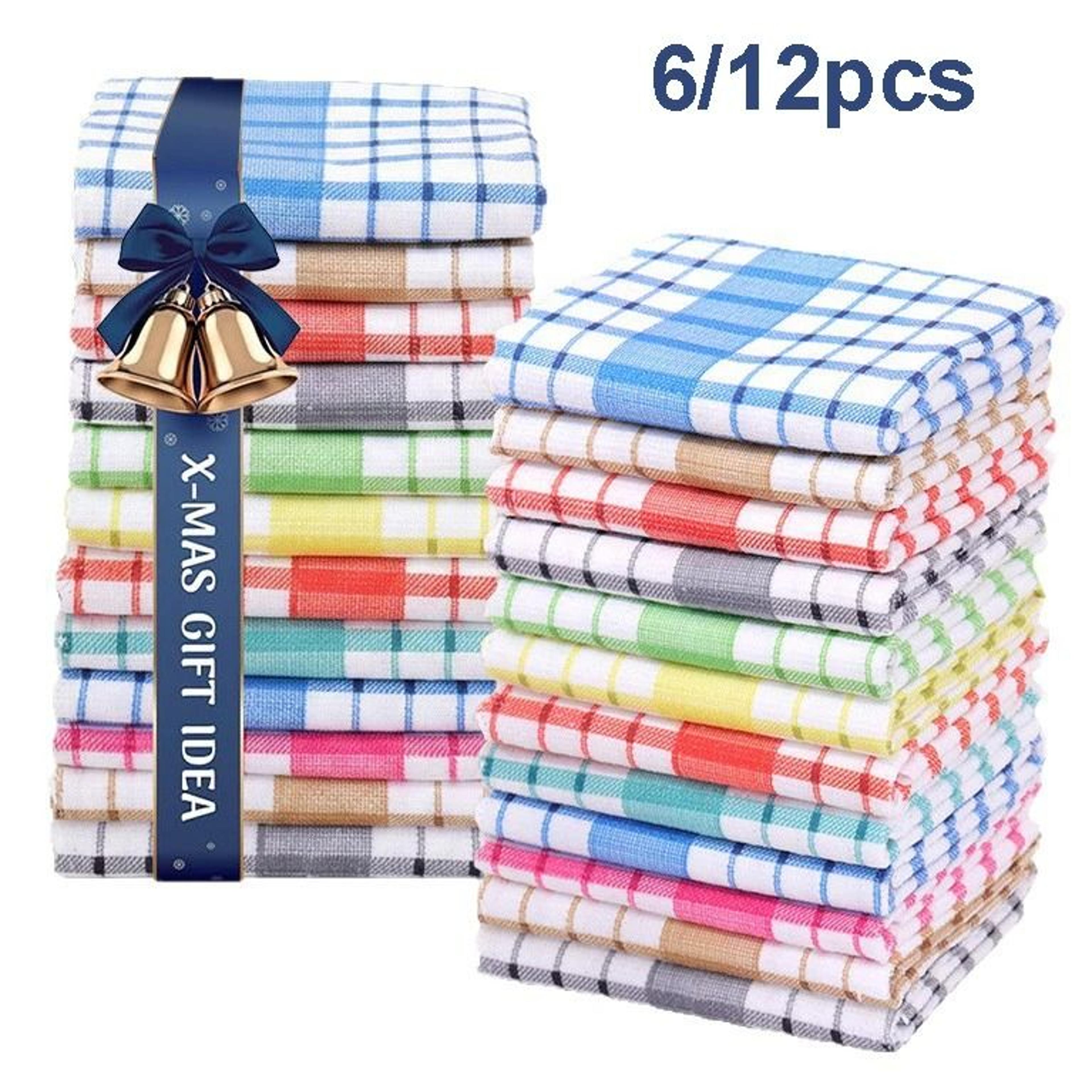 modern checkered absorbent kitchen towel set