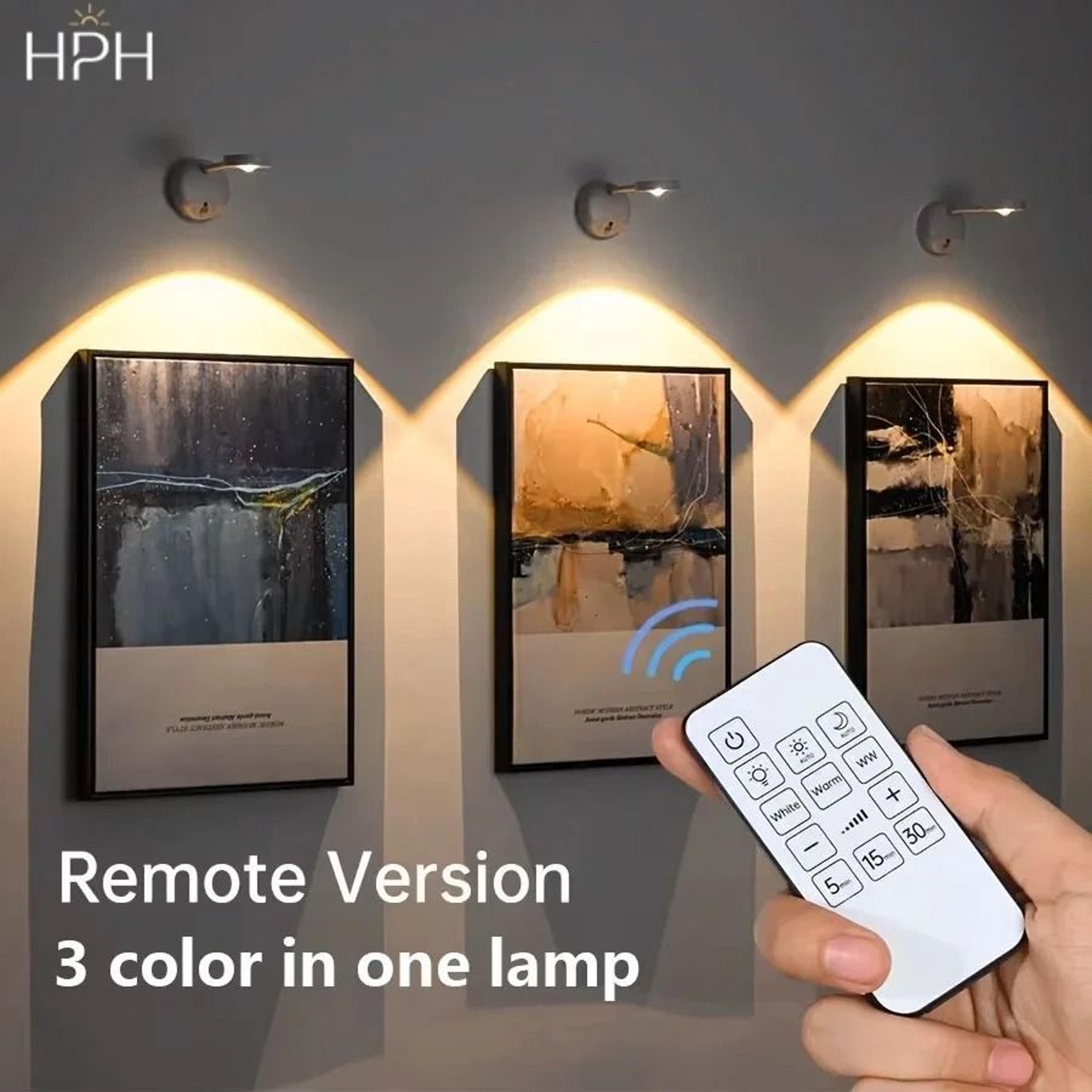hph rechargeable motion sensor picture light for focused artwork illumination