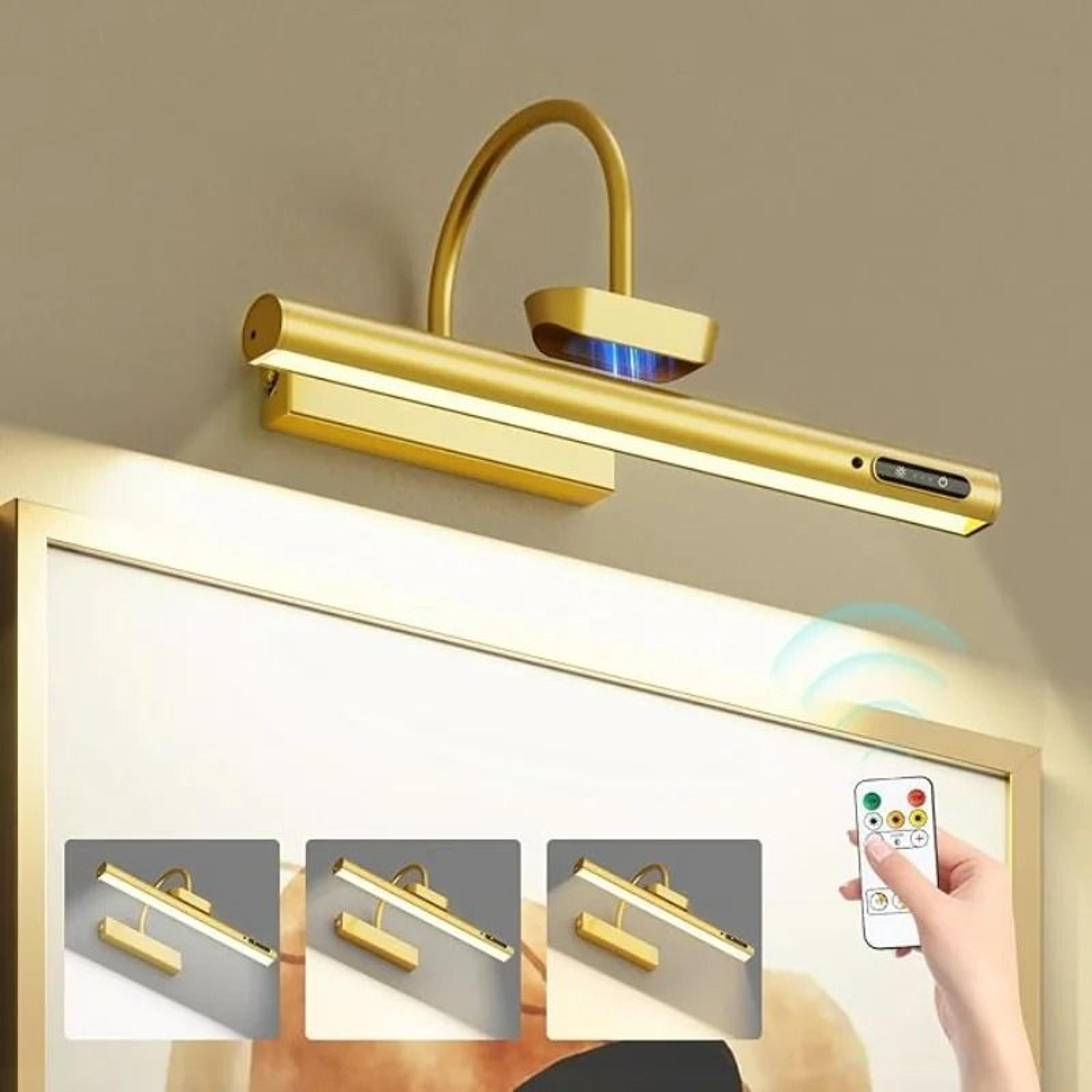 4000mah rechargeable wall lamp with remote control and dimmable picture light