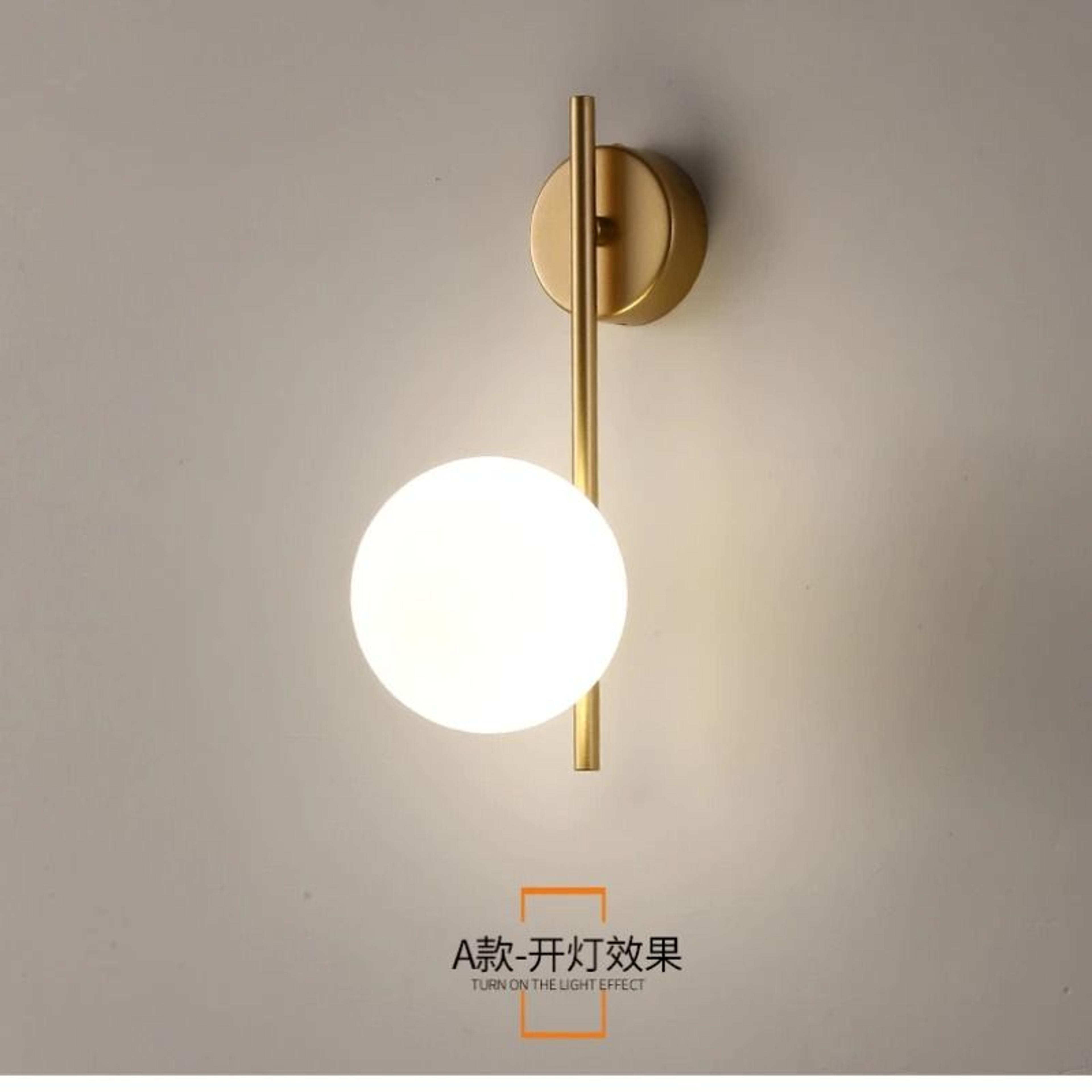 gold rechargeable glass wall lamp with remote control dimming