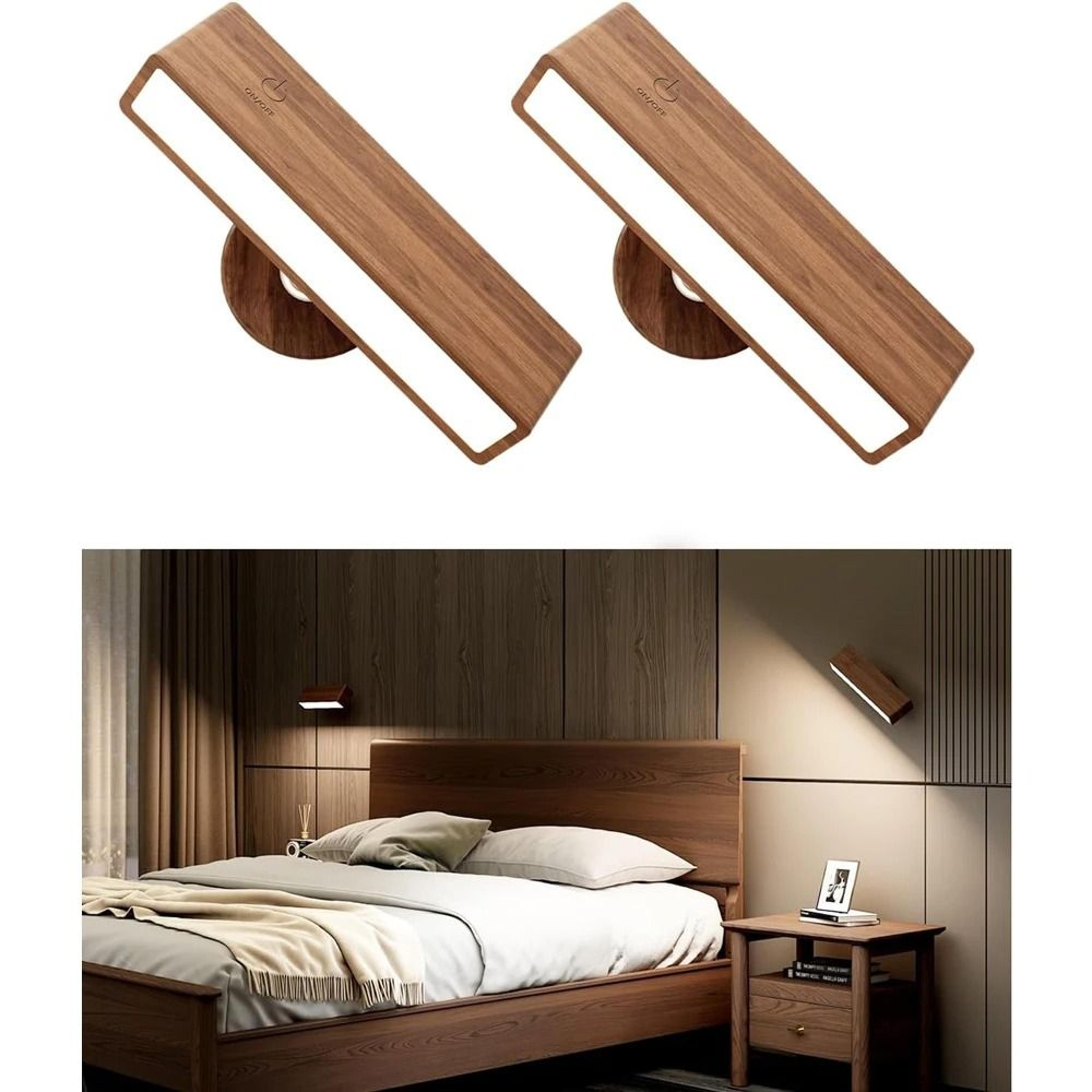 black walnut magnetic rechargeable wall lamp with remote control