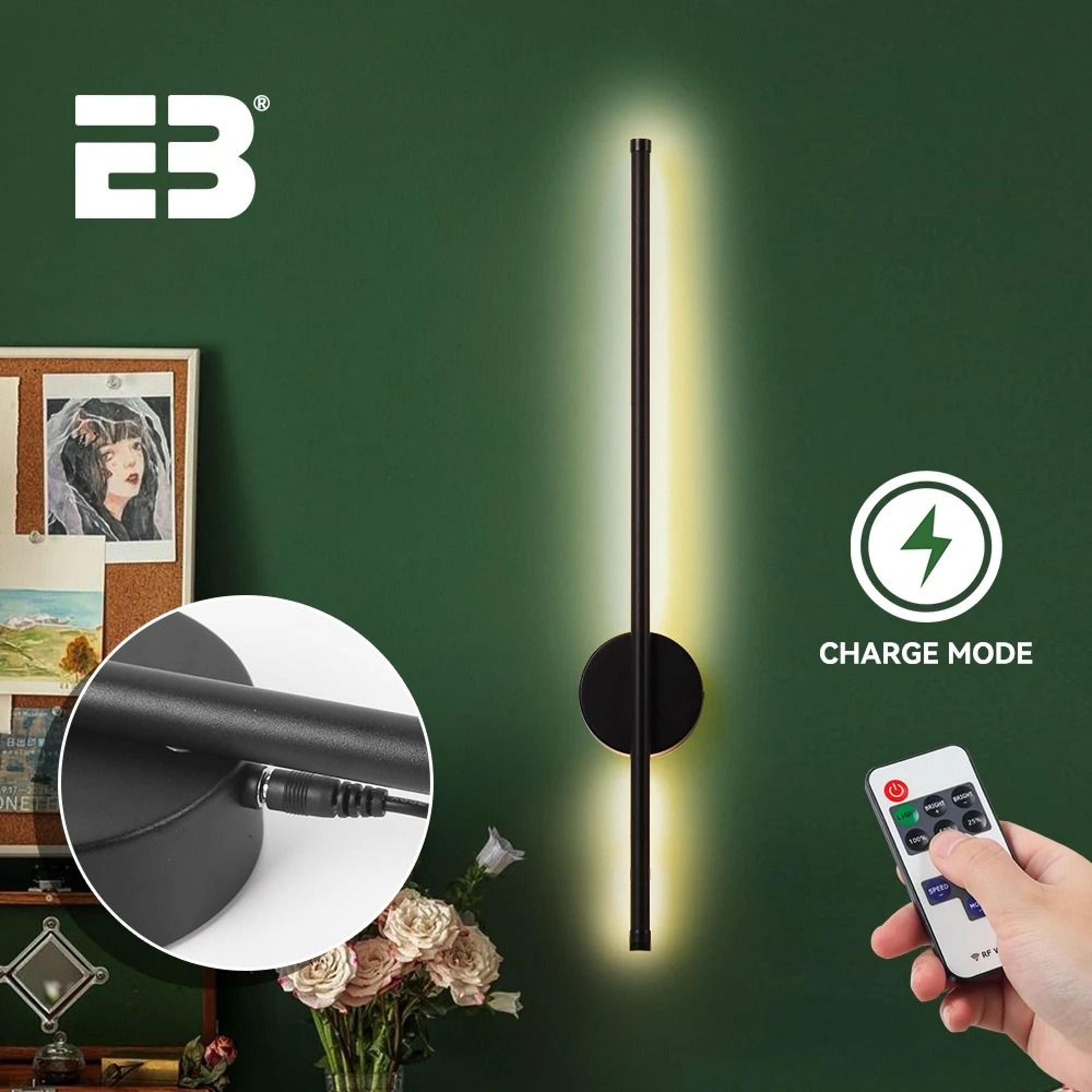80cm wireless rechargeable led wall sconce with remote control