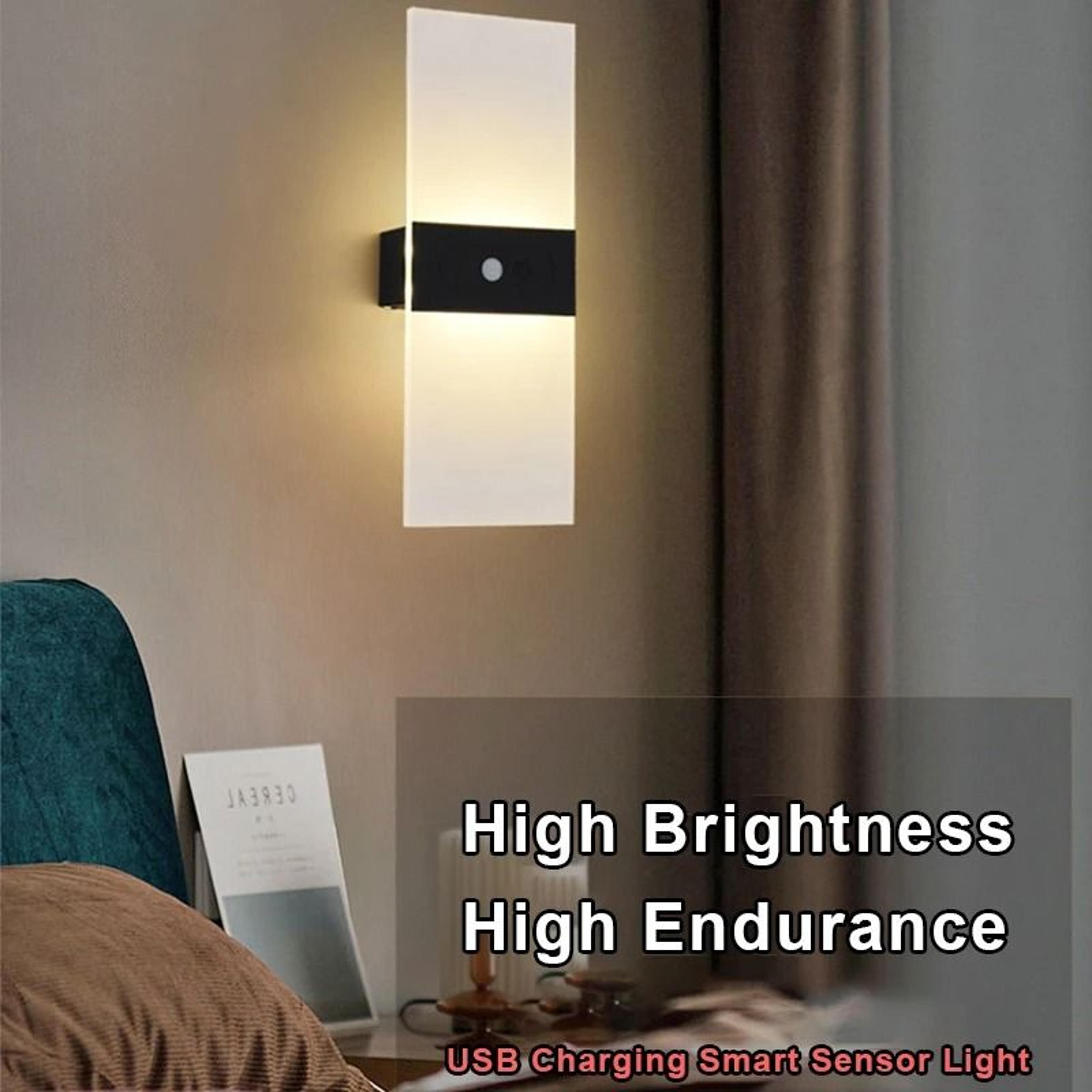 usb rechargeable motion sensor led wall lamp