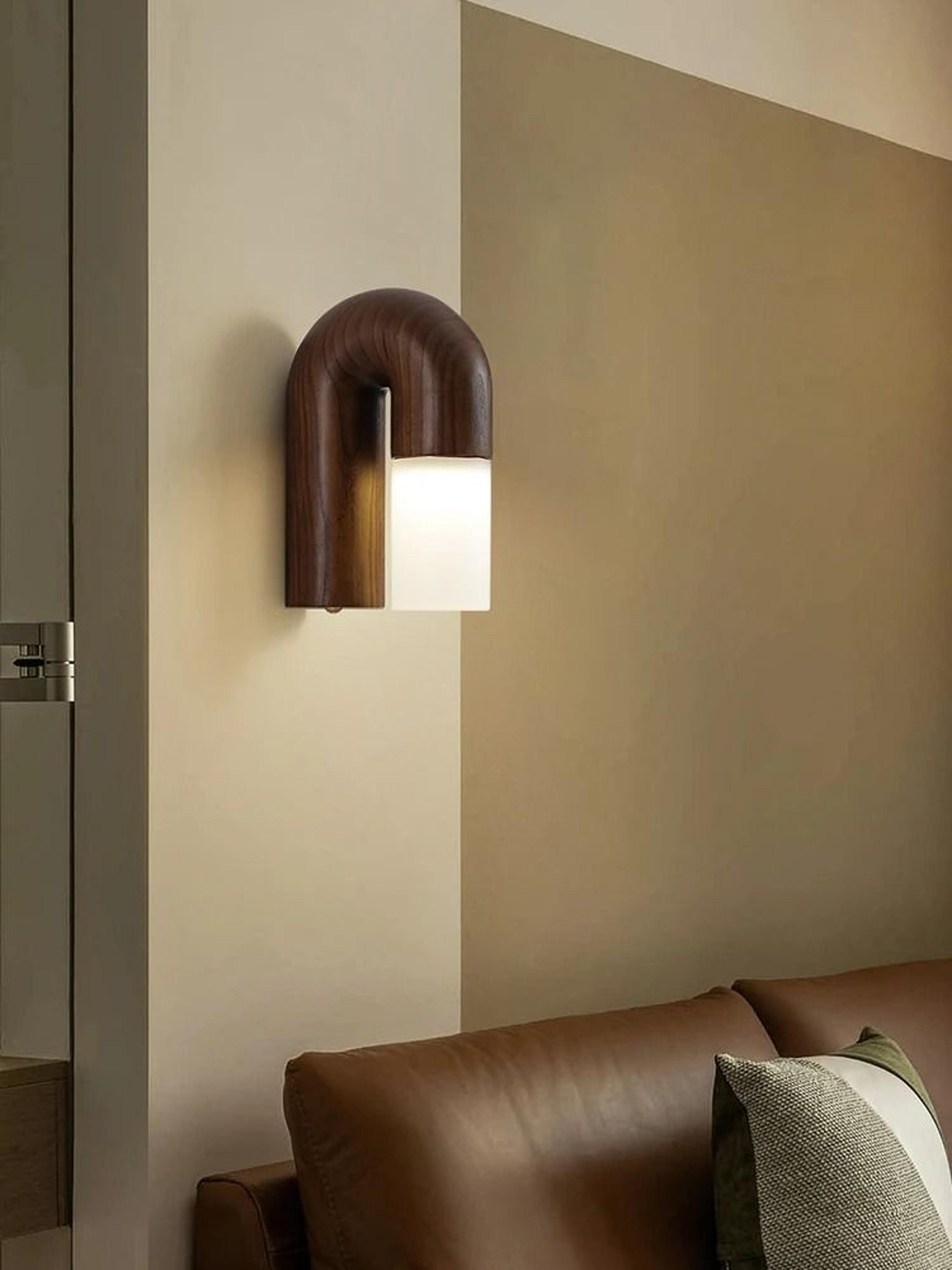 vintage ash wood led wall sconce