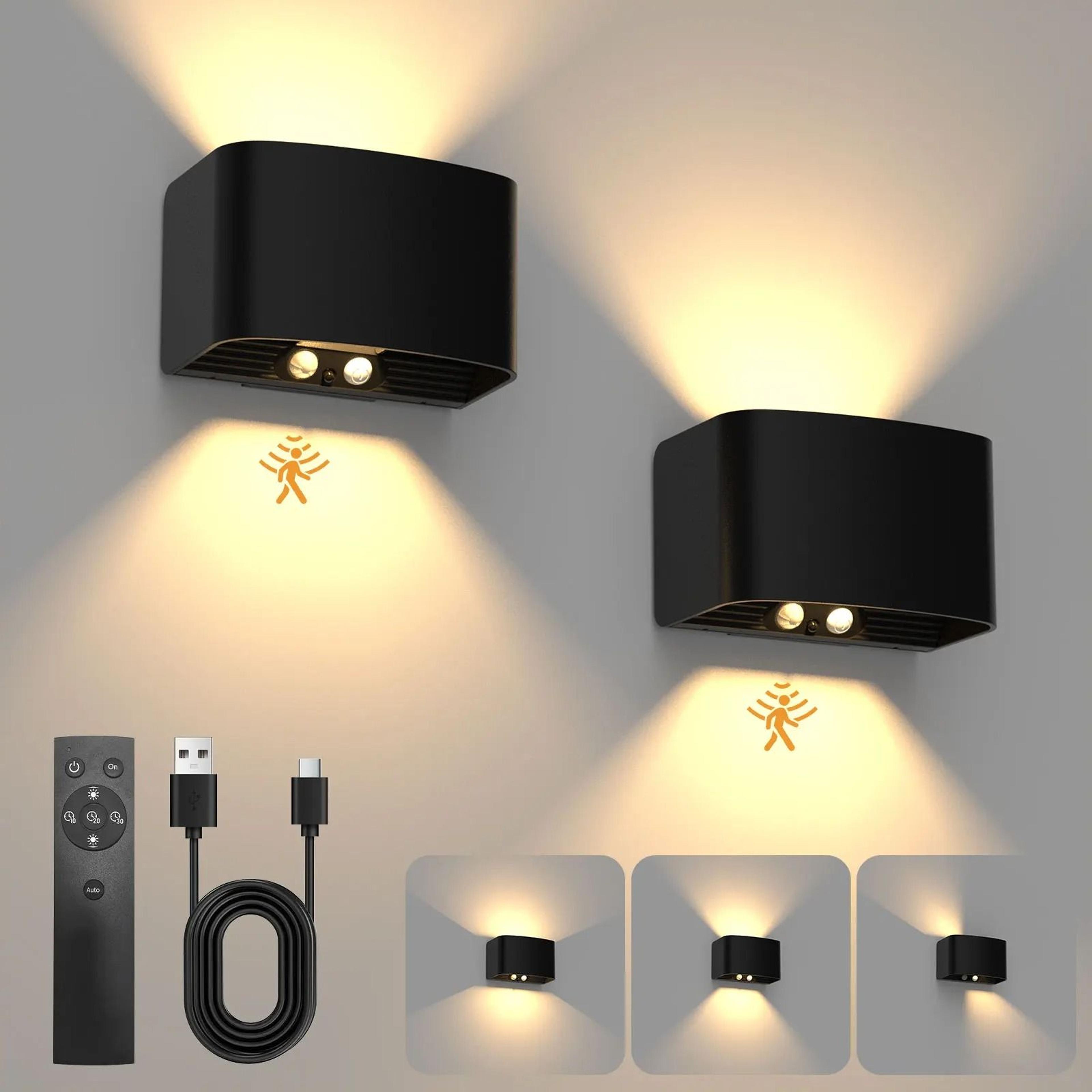 warm glow rechargeable motion sensor wall lamp