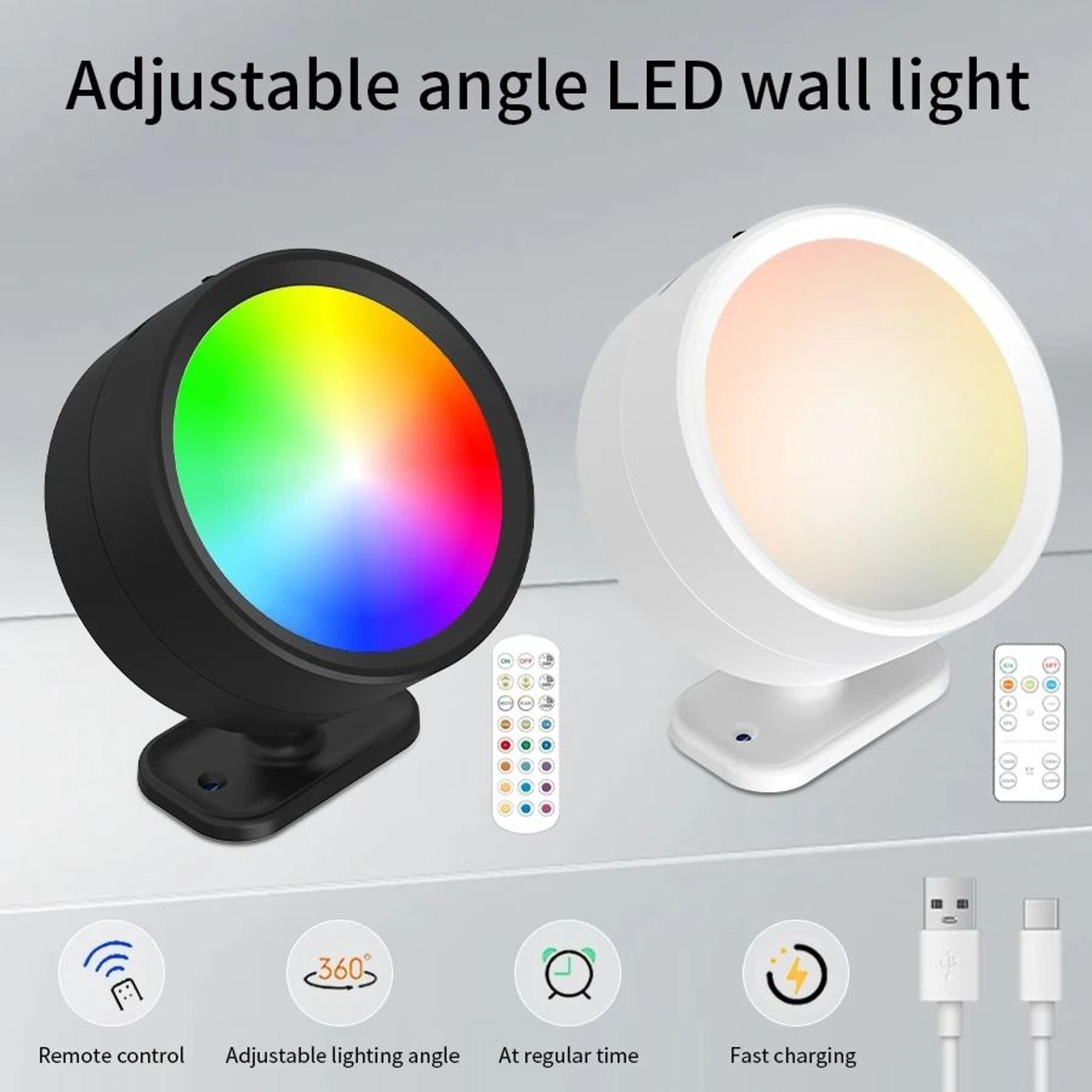rechargeable rgb magnetic wall light with remote control