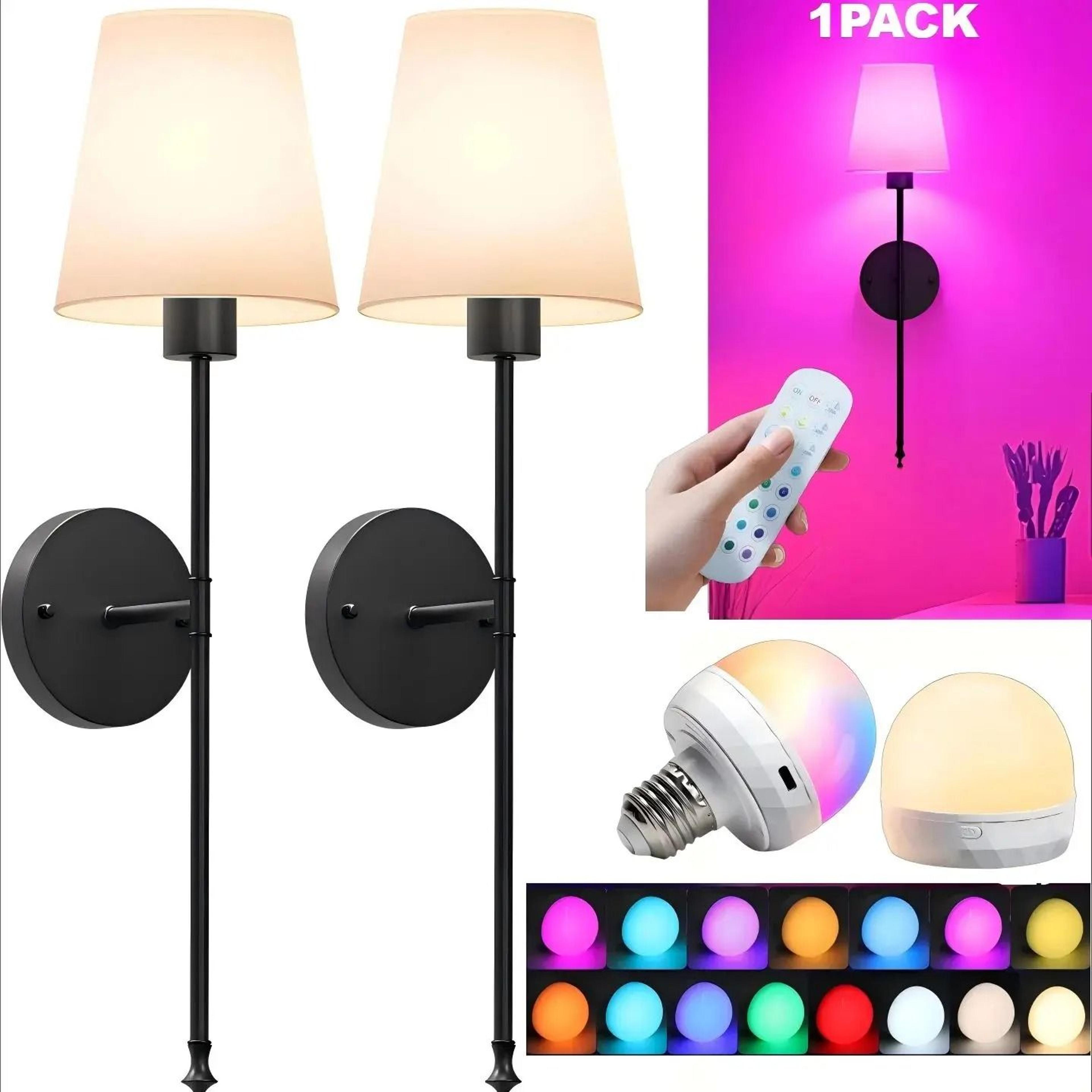 rechargeable amber rgb wall sconce with remote