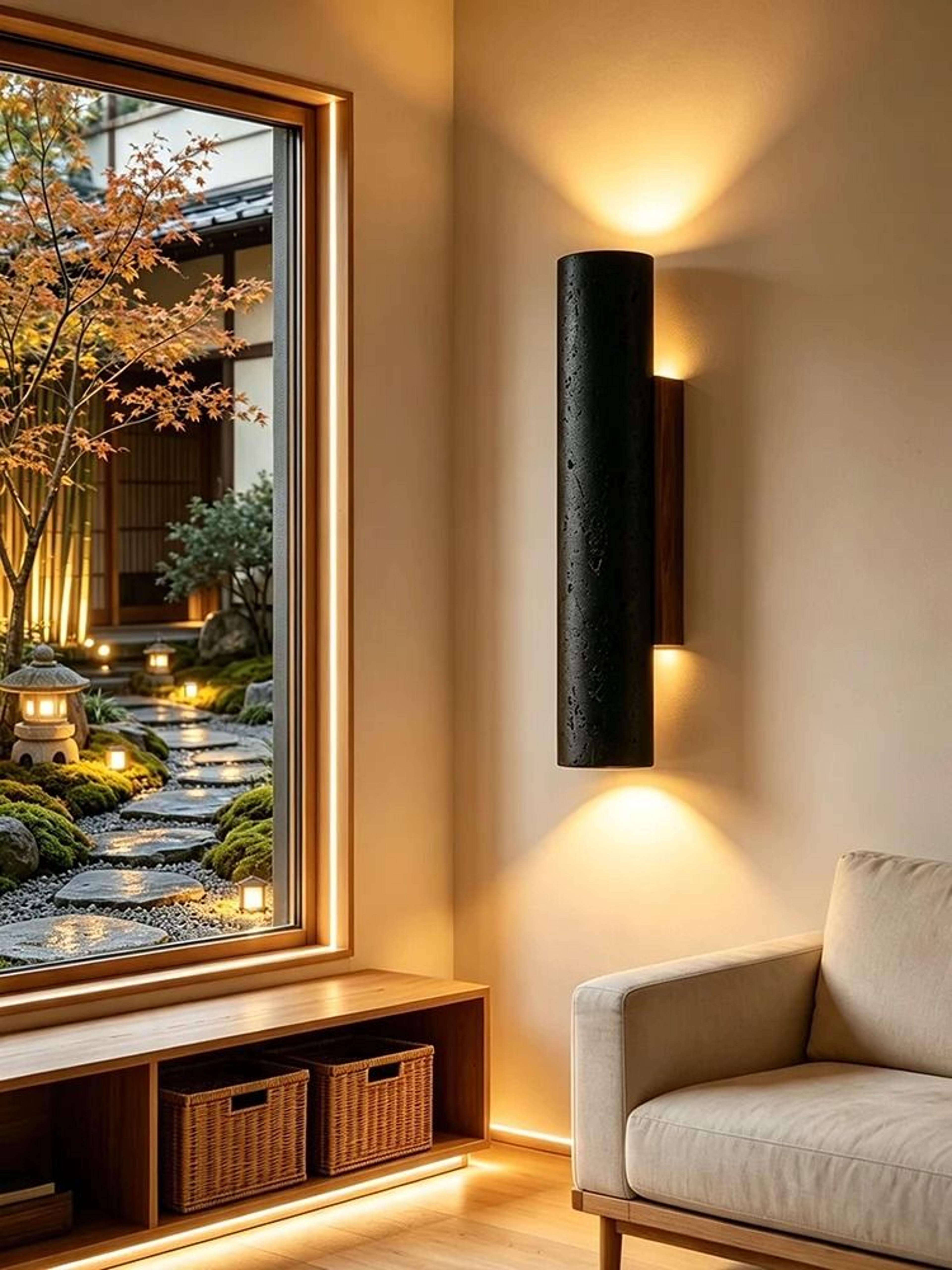 black hole stone led halo wall lamp