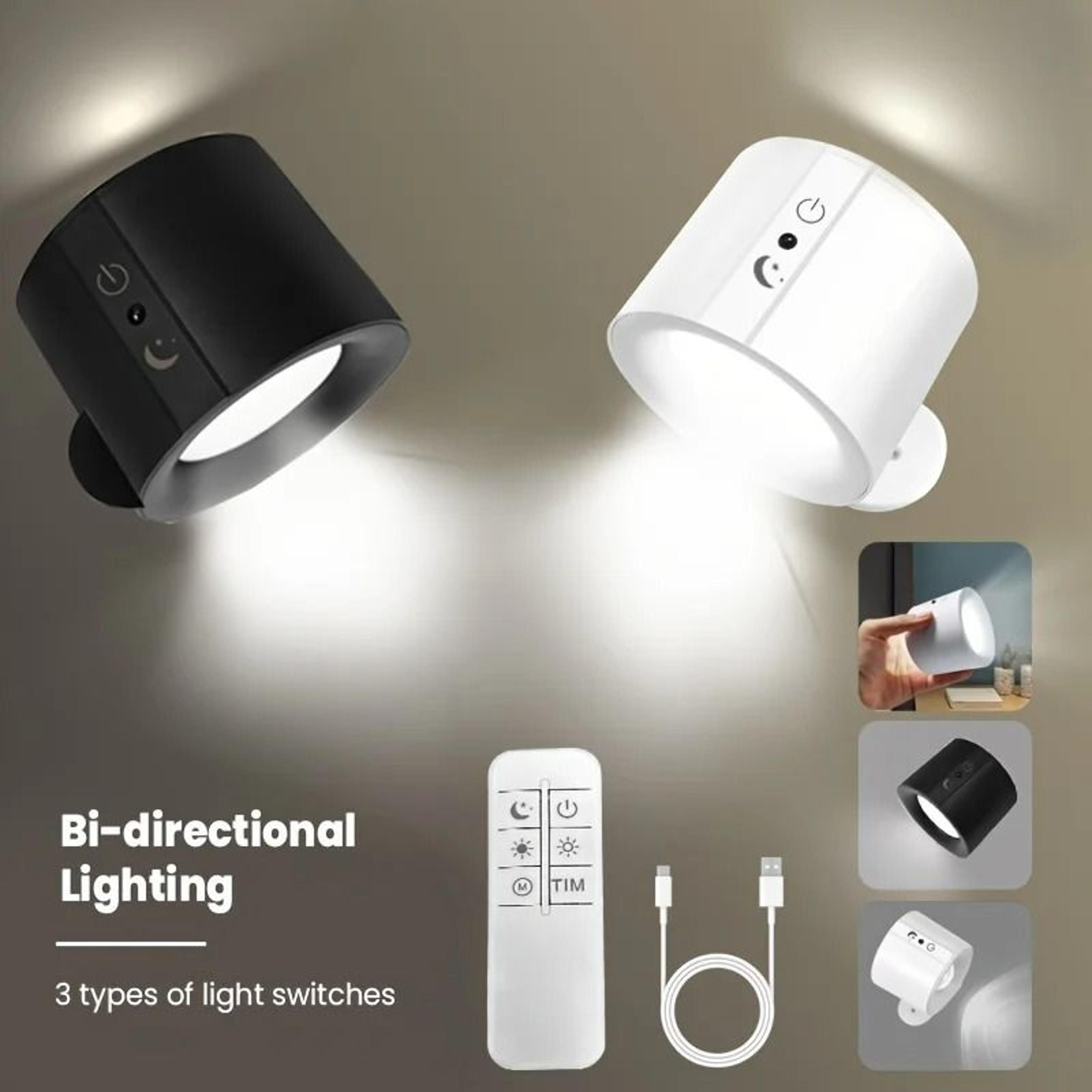 magnetic rechargeable 360 rotating led wall lamp