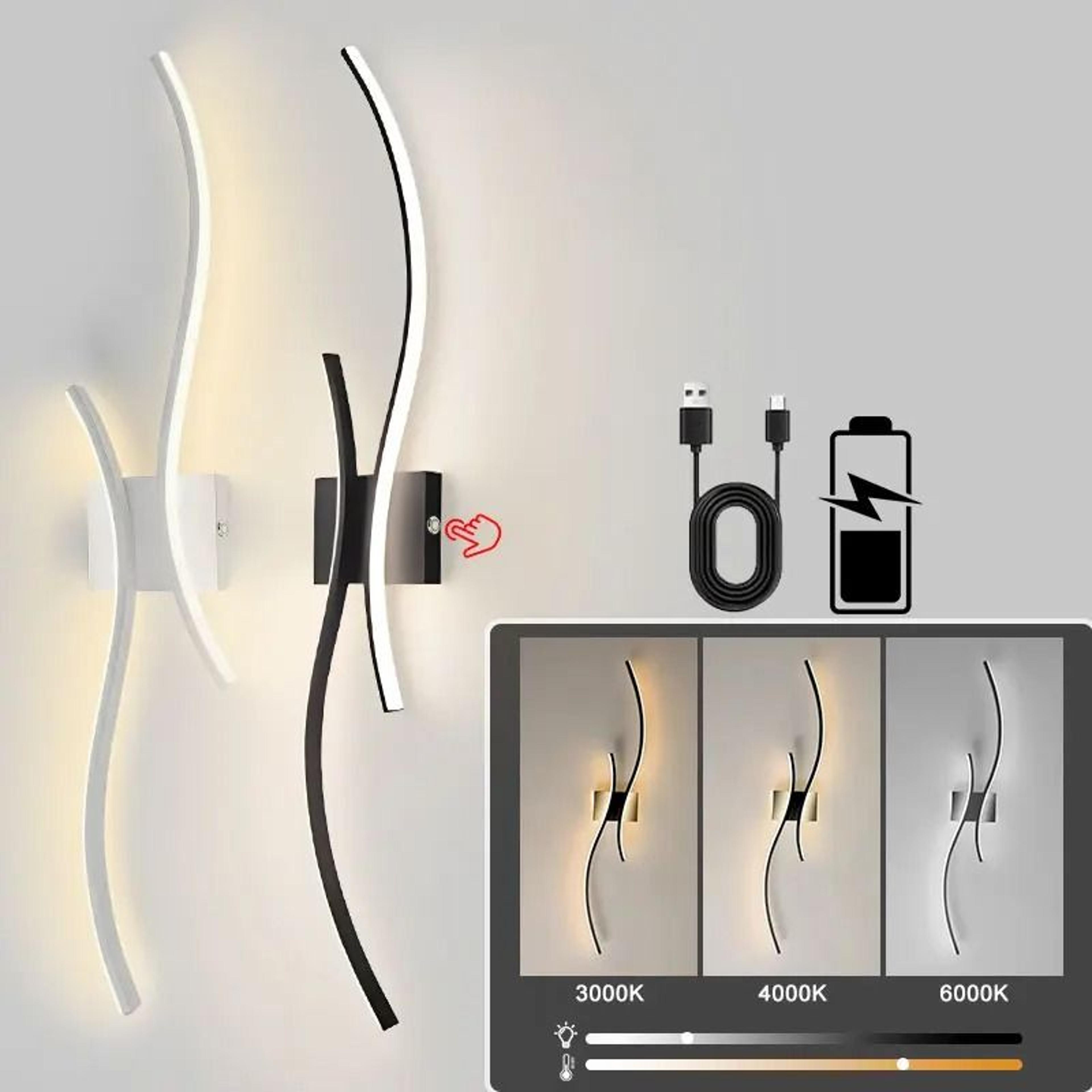rechargeable 3cct dimmable led wall sconce