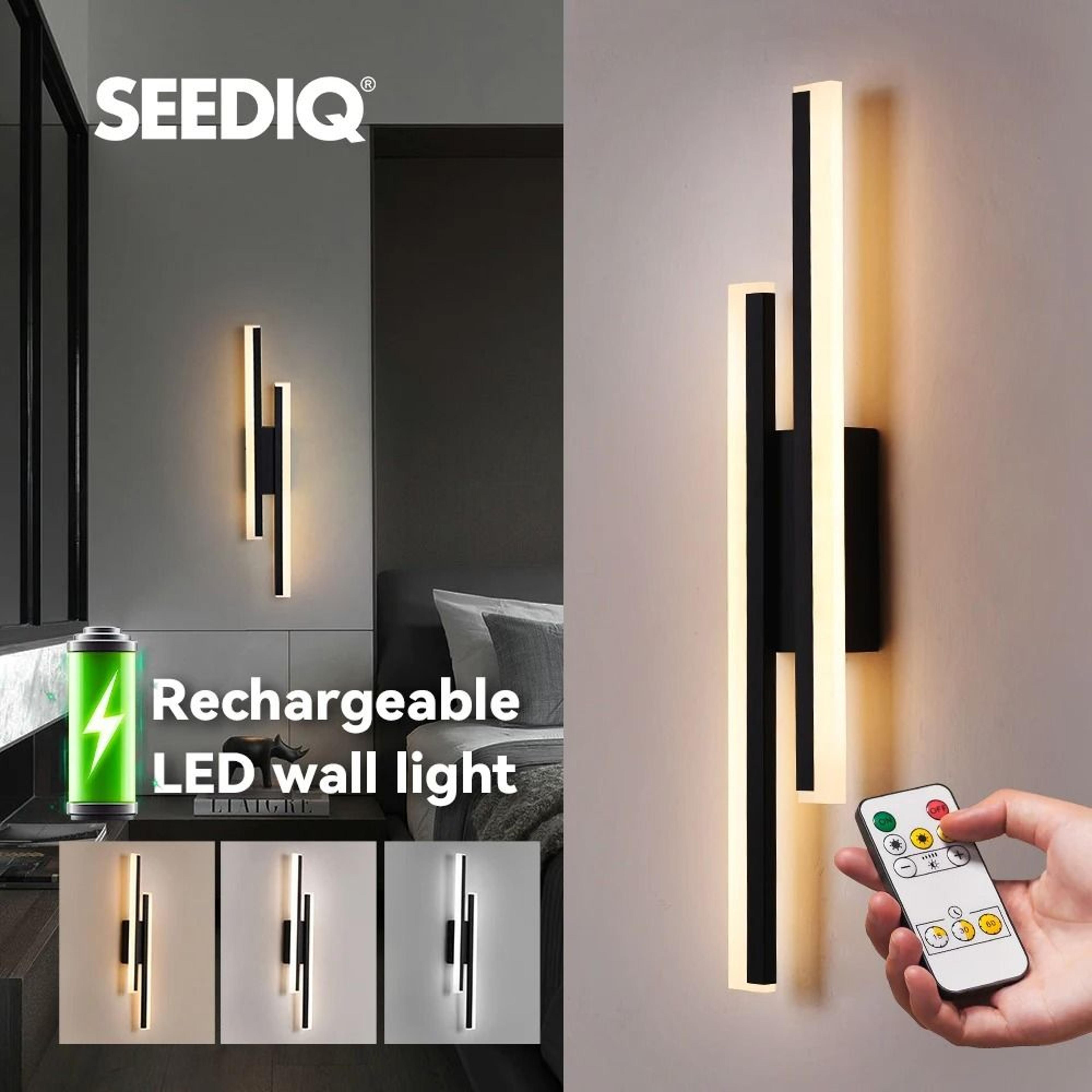 lumaline rechargeable black wall sconce with remote