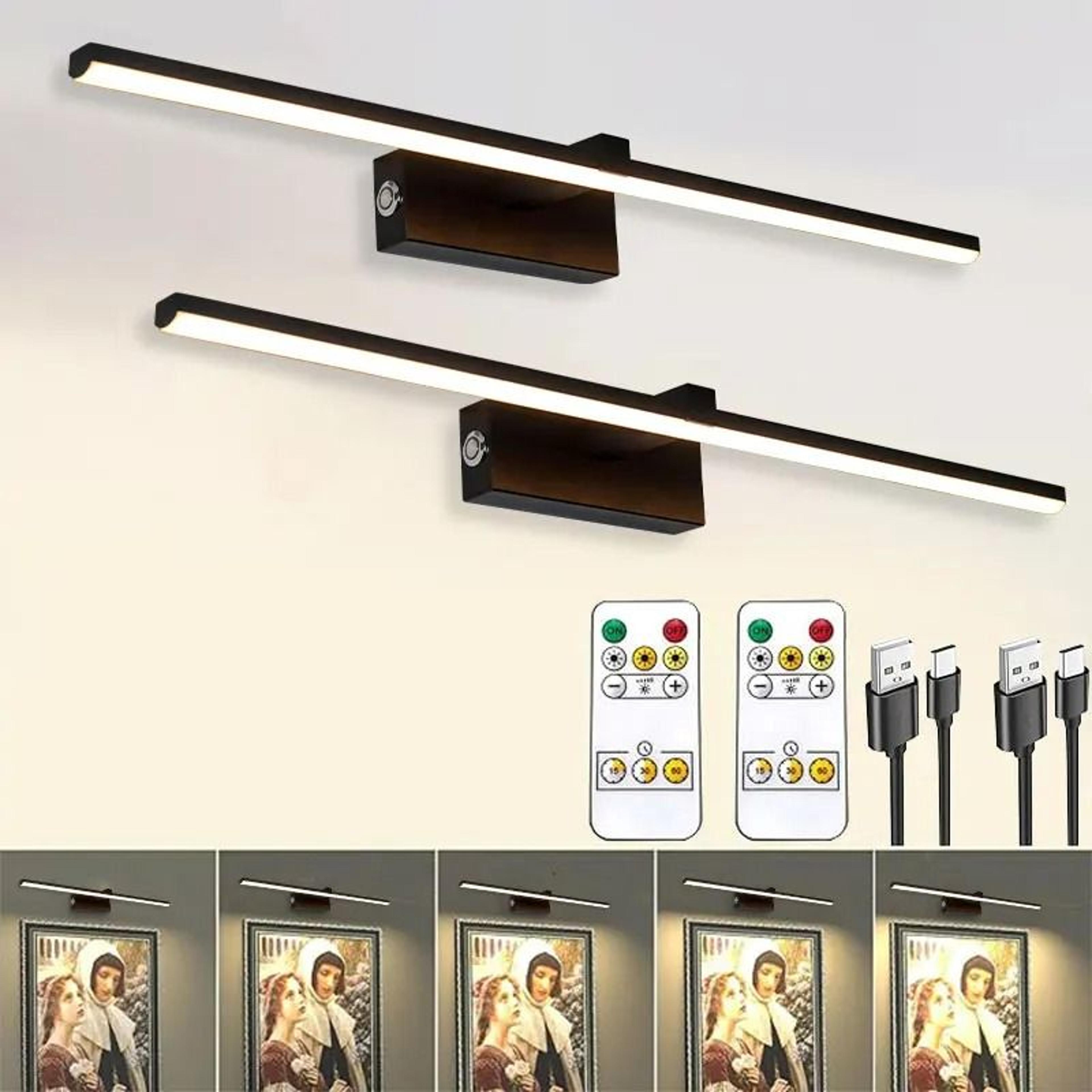 galleryglow 5200mah rechargeable picture light with remote