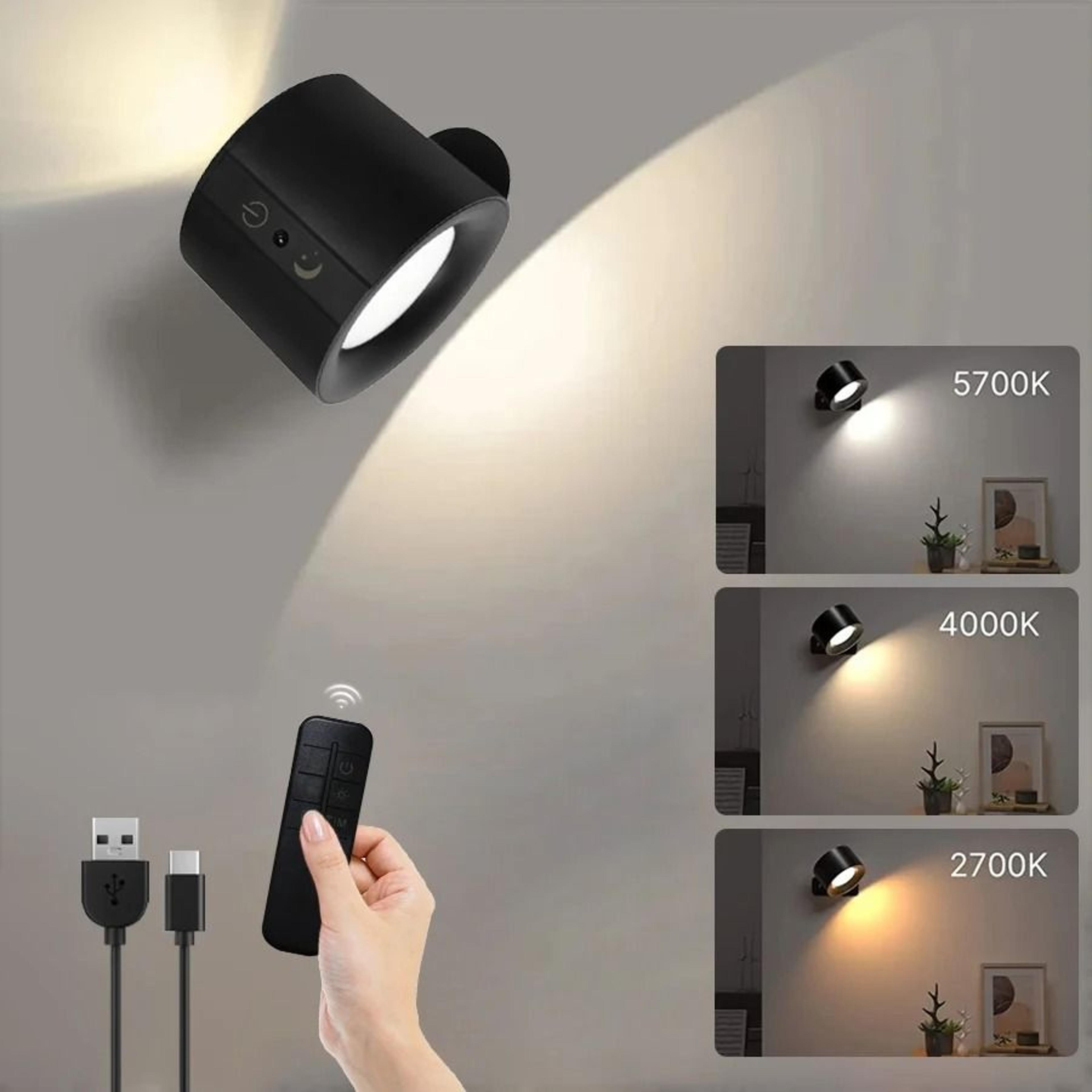 duoglow double head rechargeable wall lamp with remote