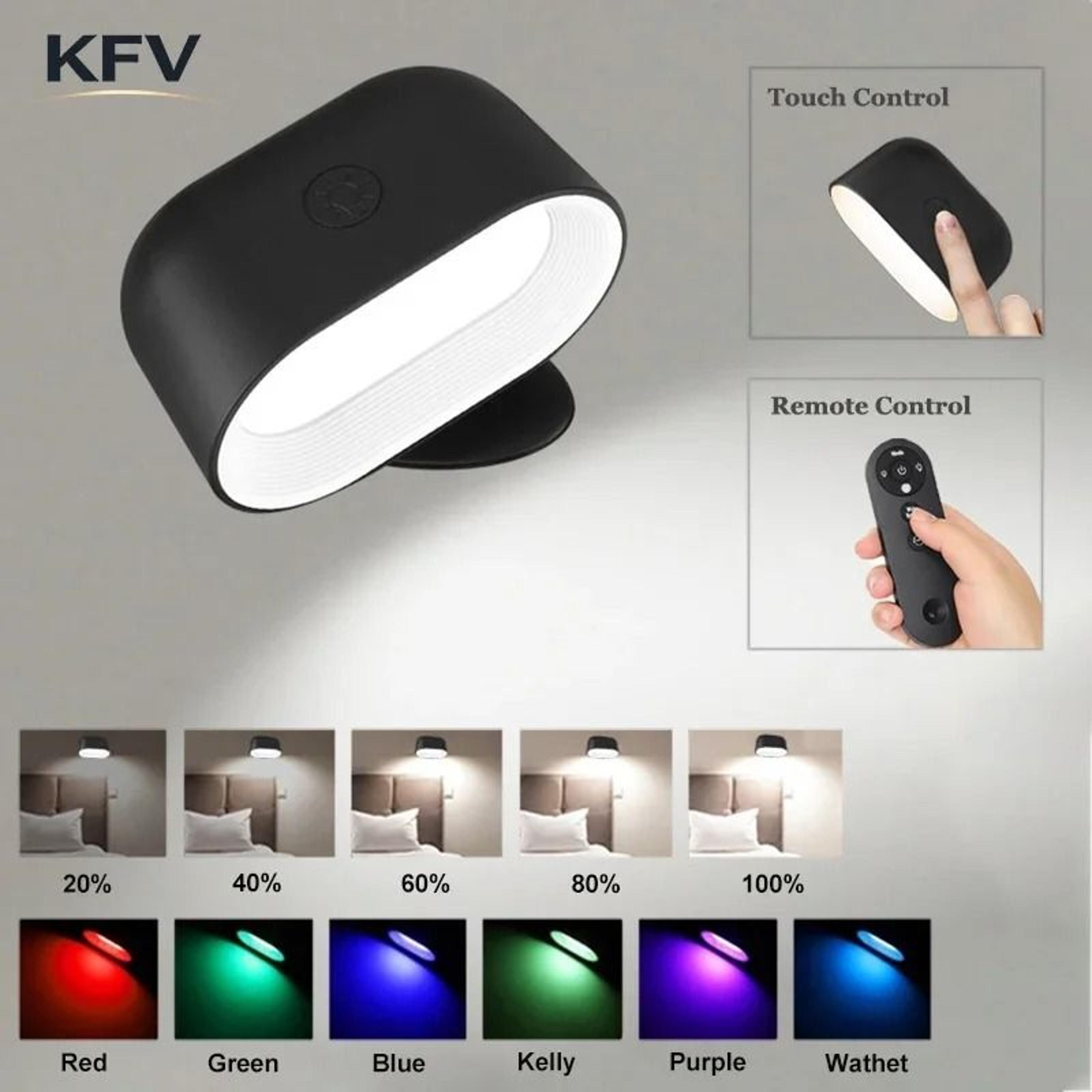 kfv rotating magnetic rechargeable wall light with remote