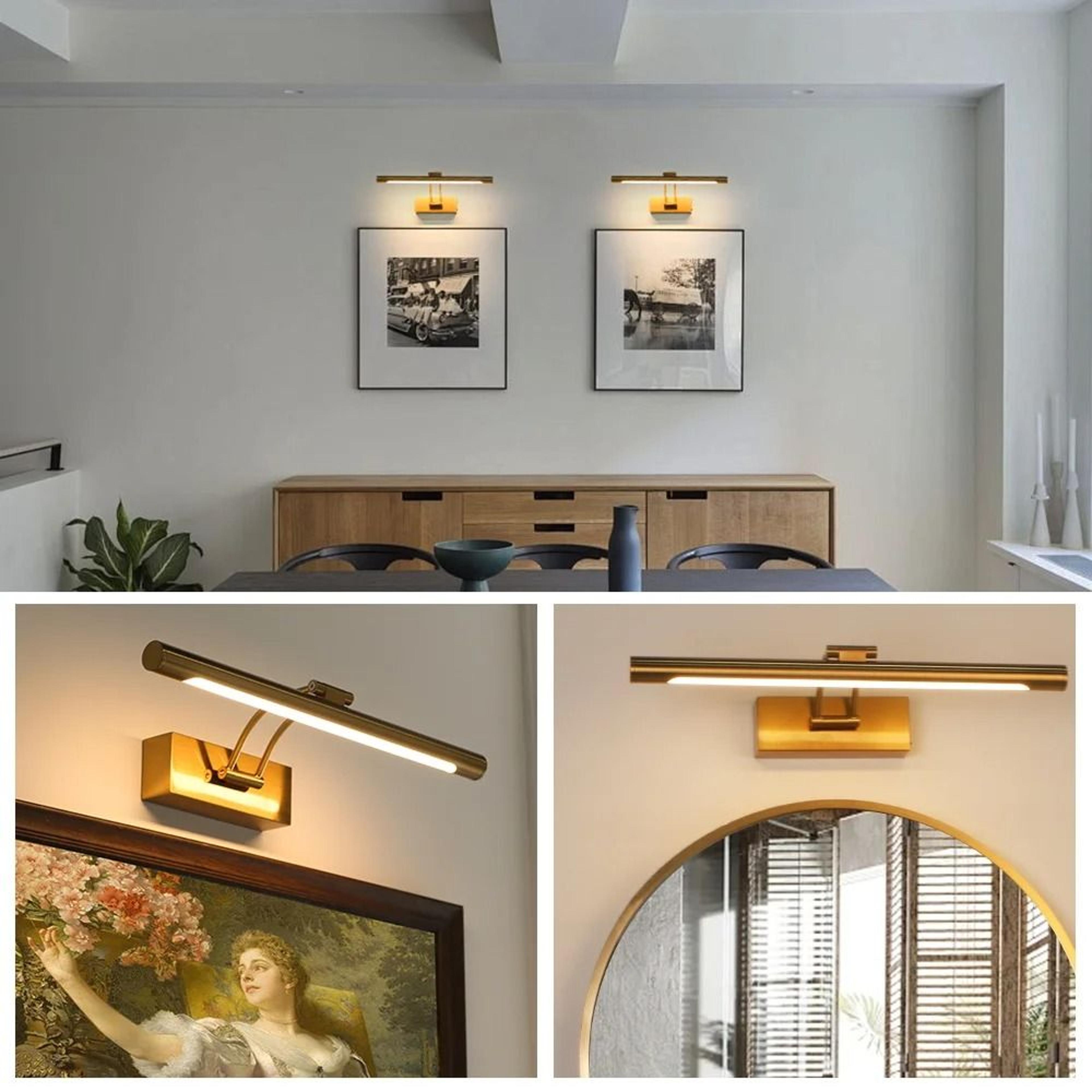 gold 40cm rechargeable wall sconce no drill dimmable led light