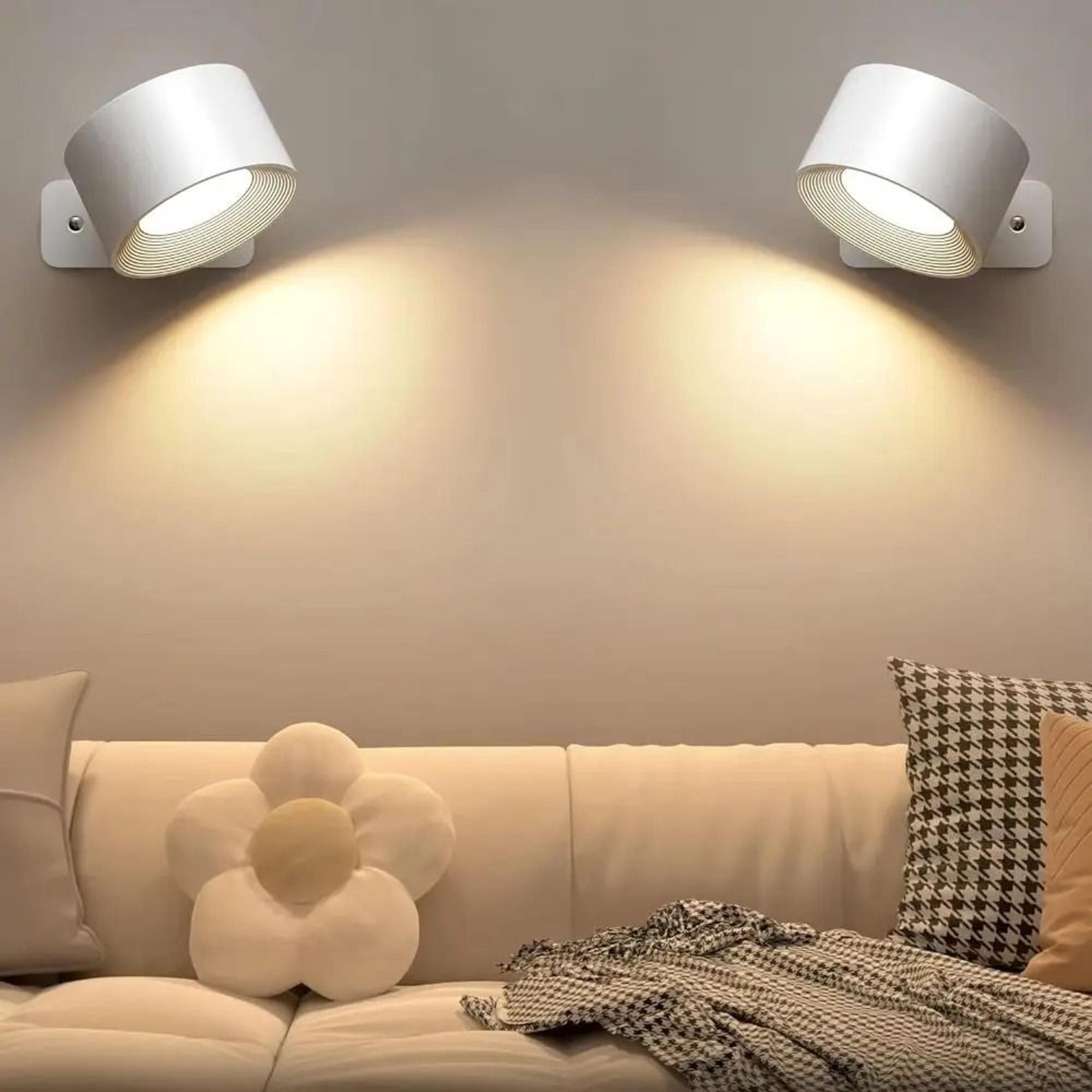magnetic rechargeable wall lamp with three color modes