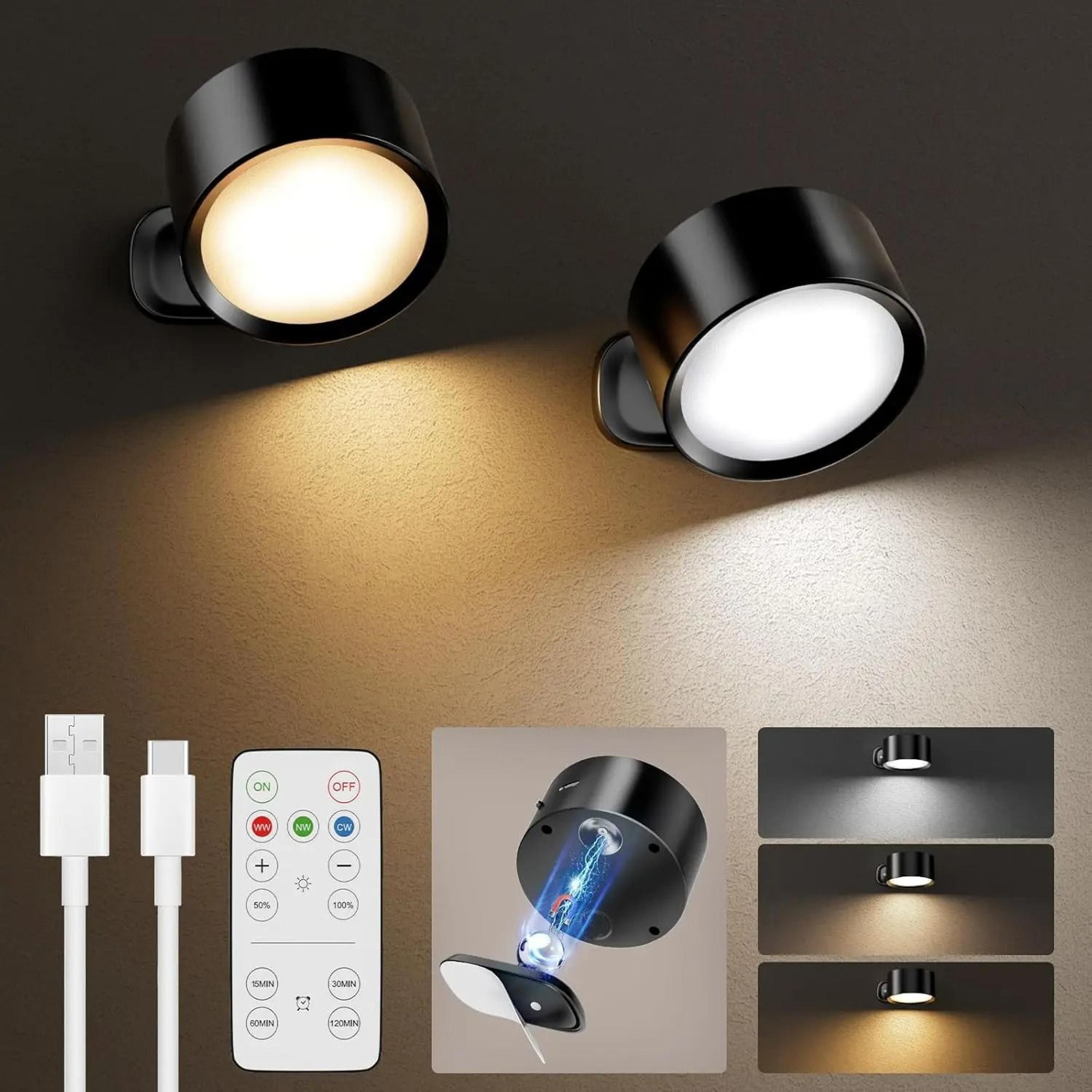 rechargeable rgb wall sconce with remote and 360 degree rotation