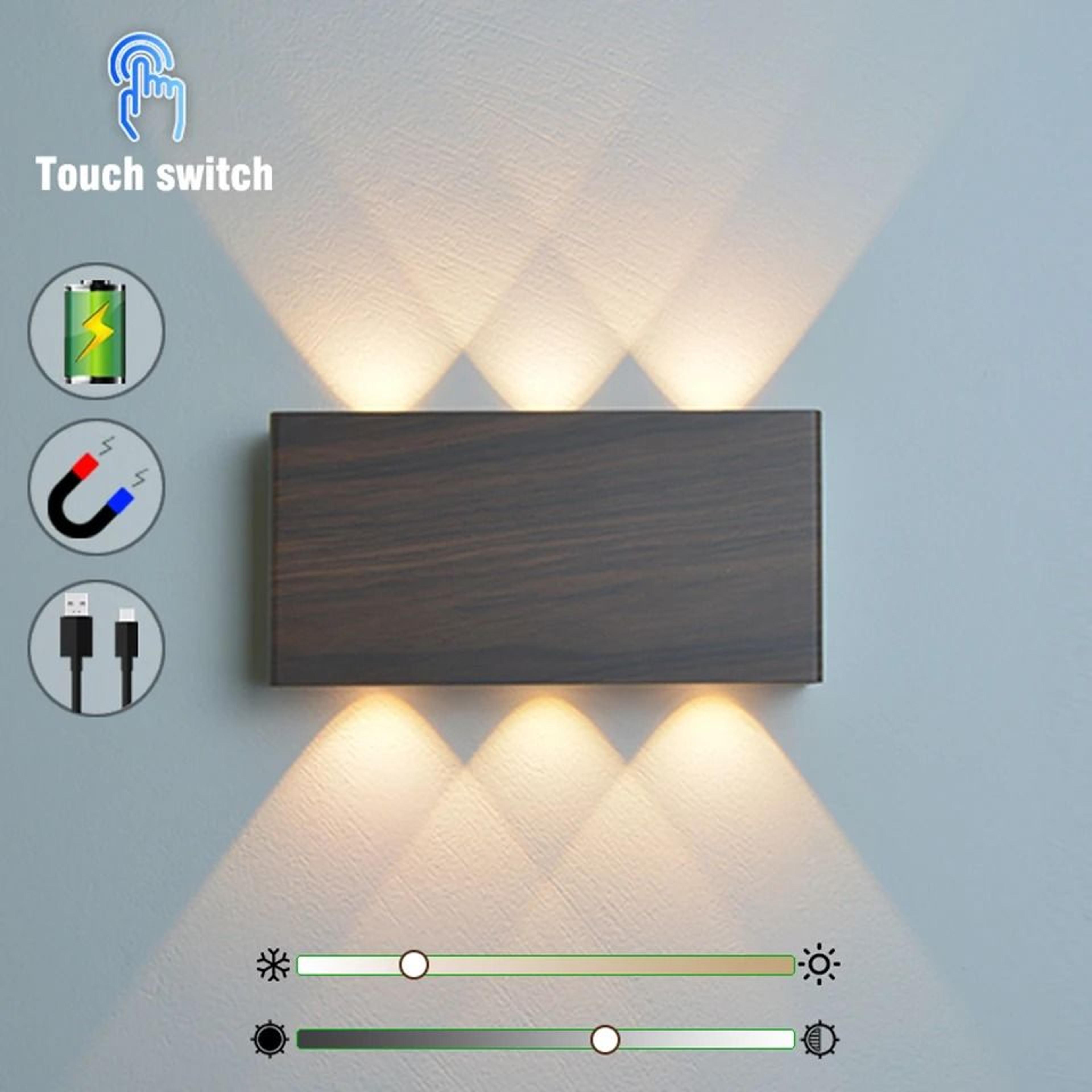 rechargeable touch dimming wall lamp with three color modes