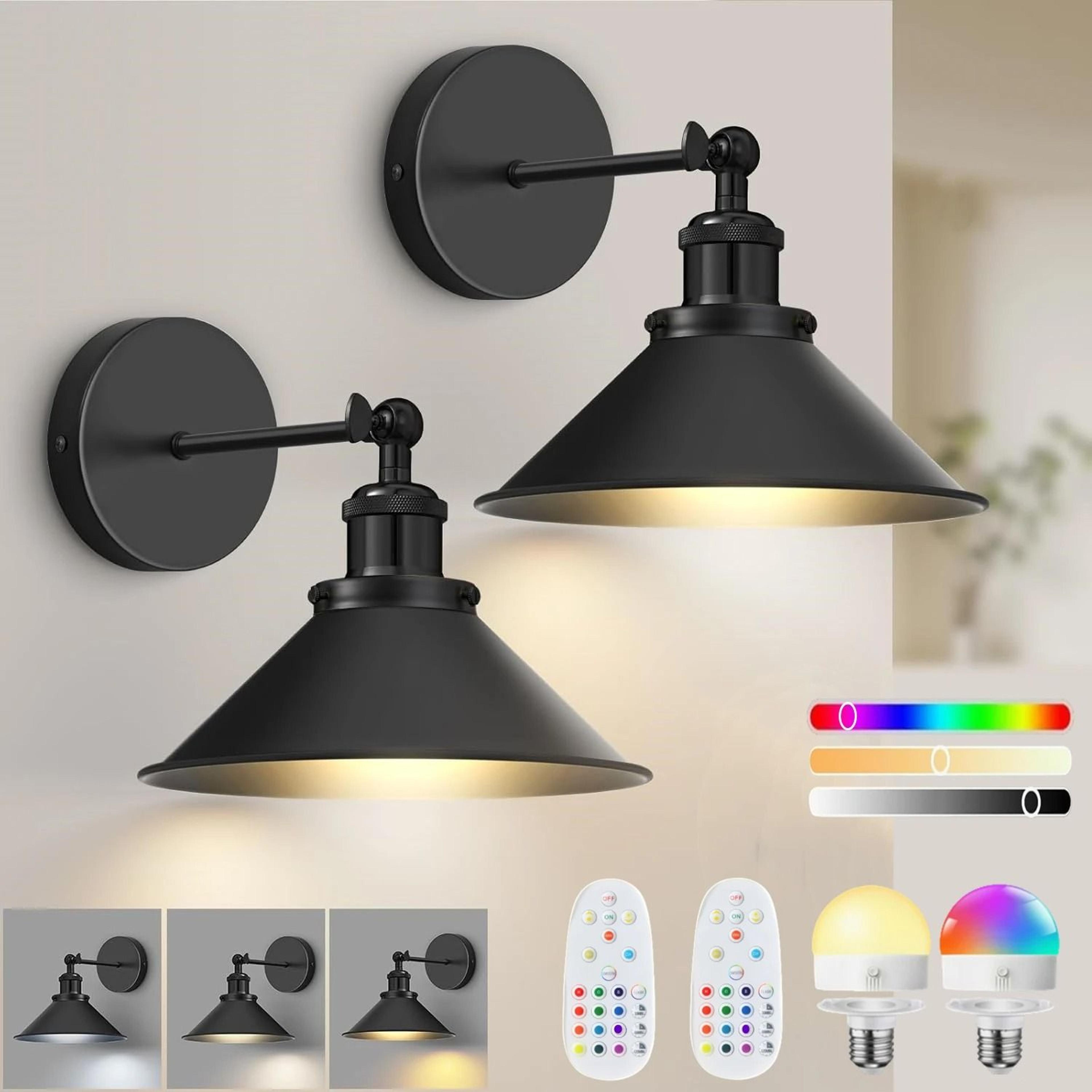 rechargeable wireless wall light with 15 color detachable bulb
