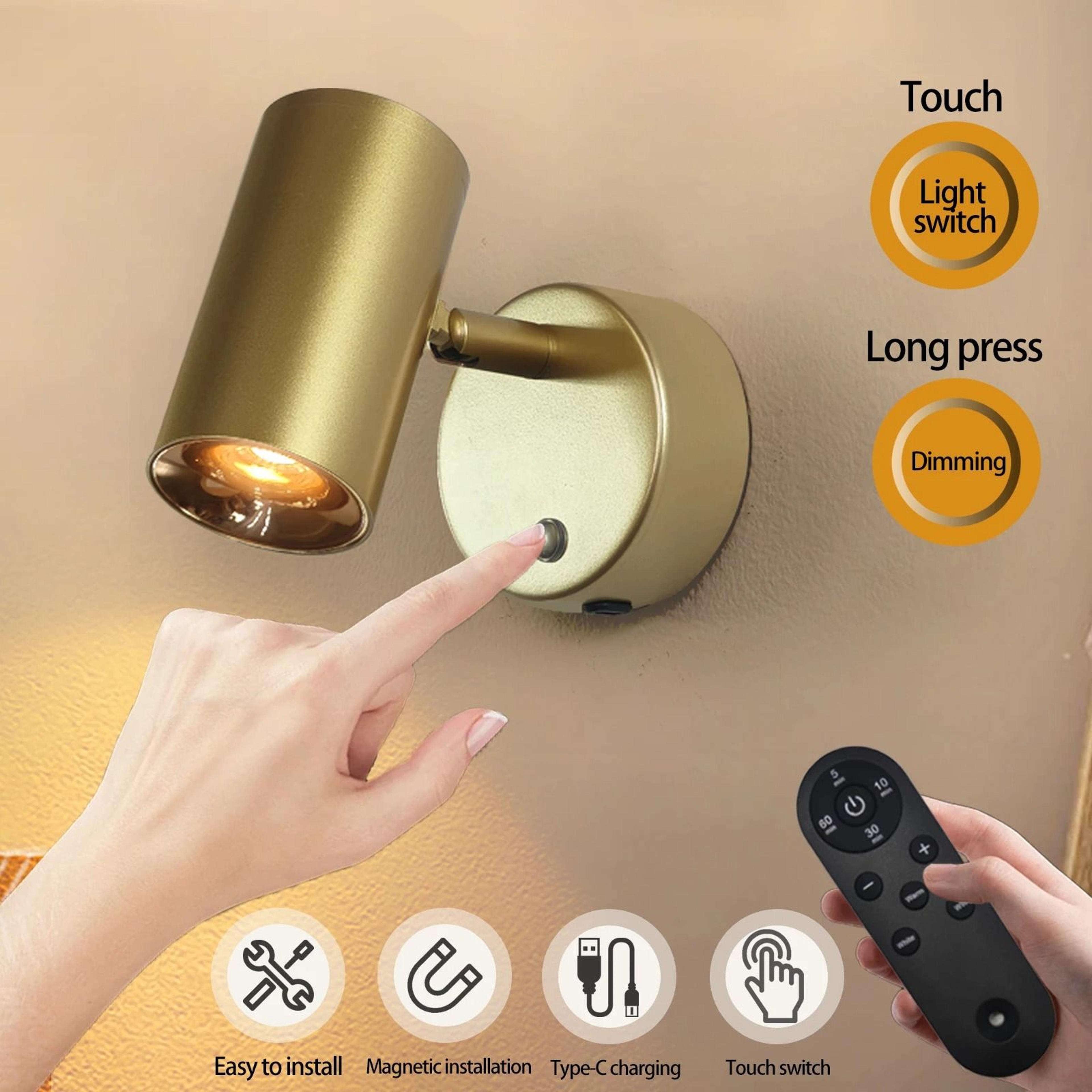 rechargeable wall sconce with remote and touch control