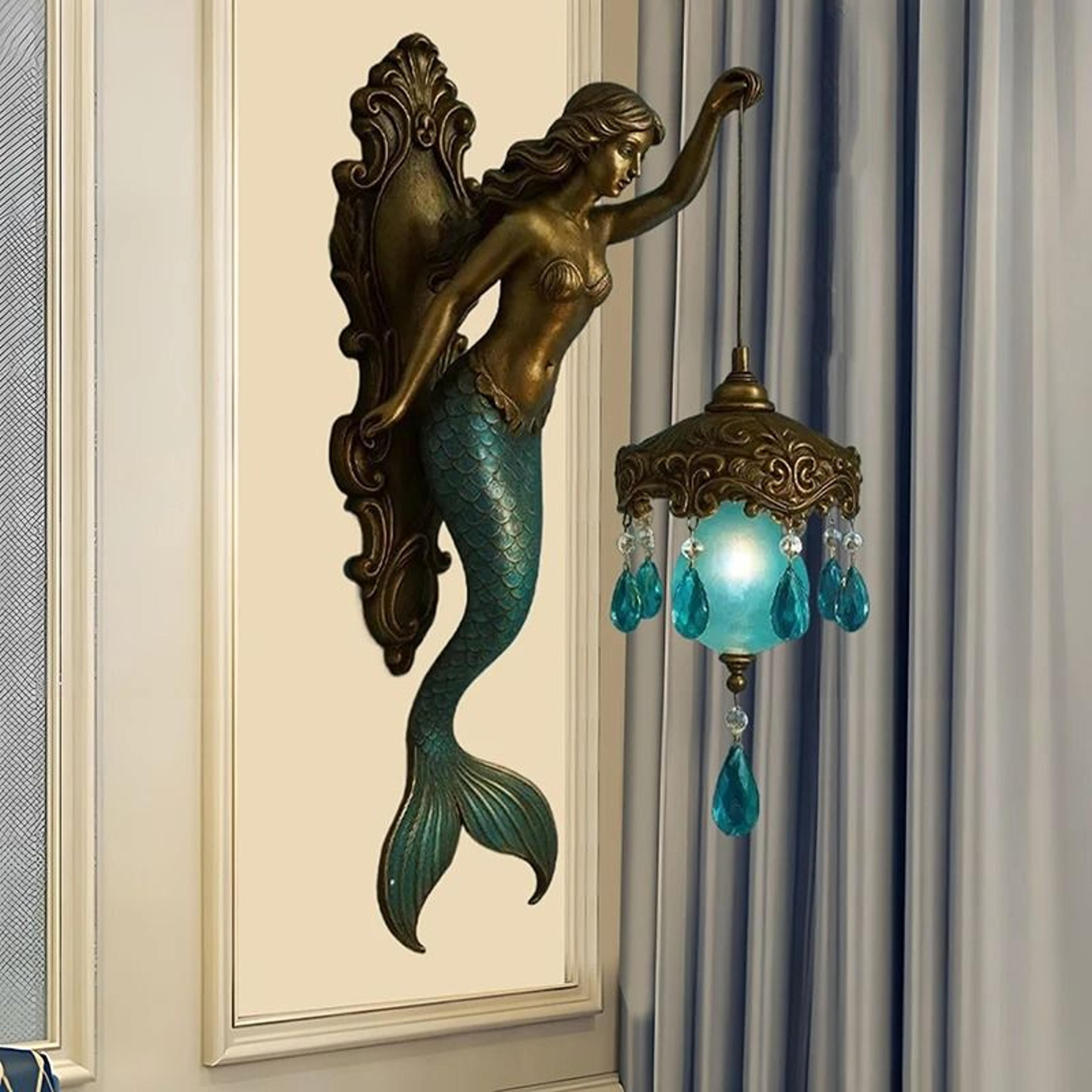 enchanted mermaid wall lamp vintage ocean decor light