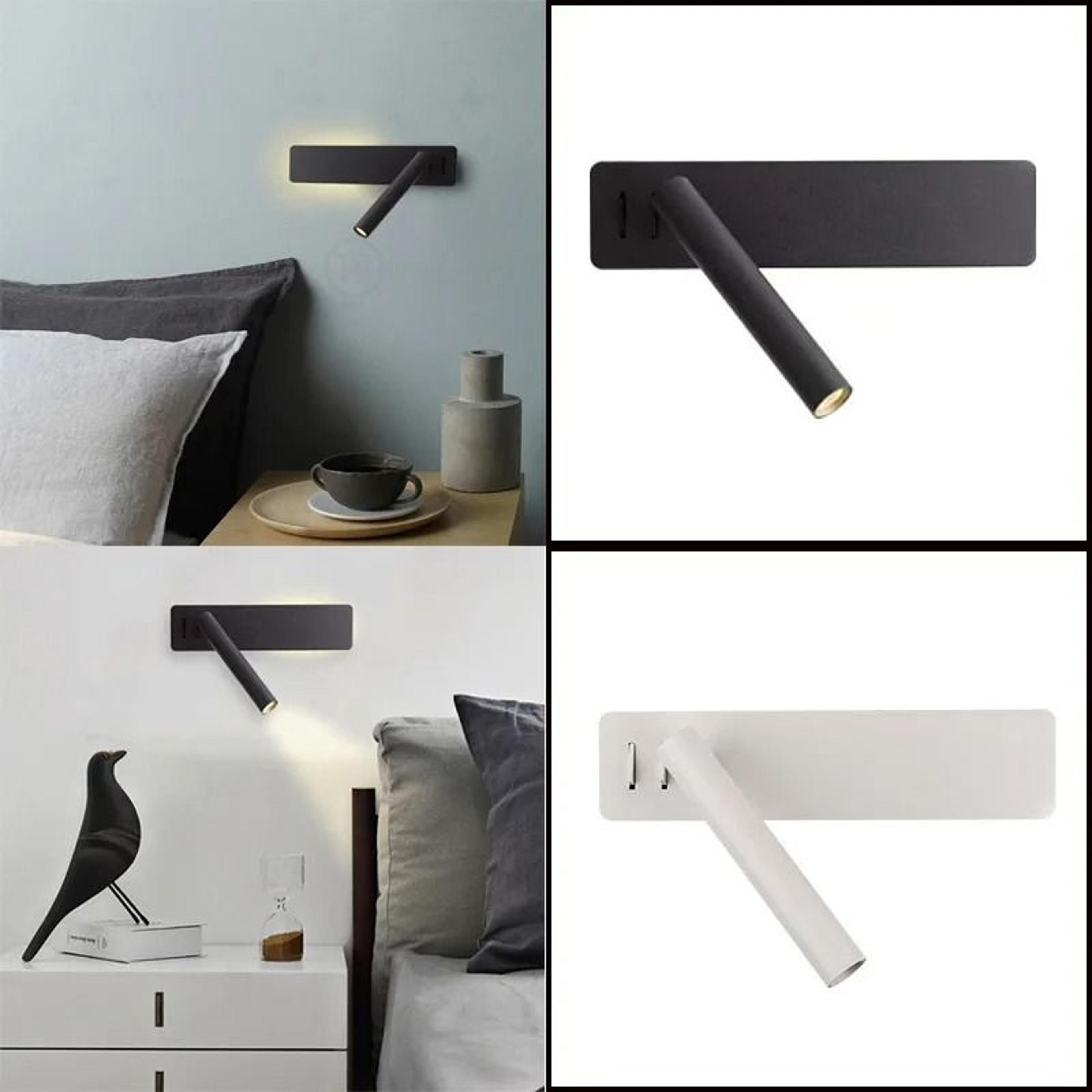 led wall reading lamp rotatable bedside sconce